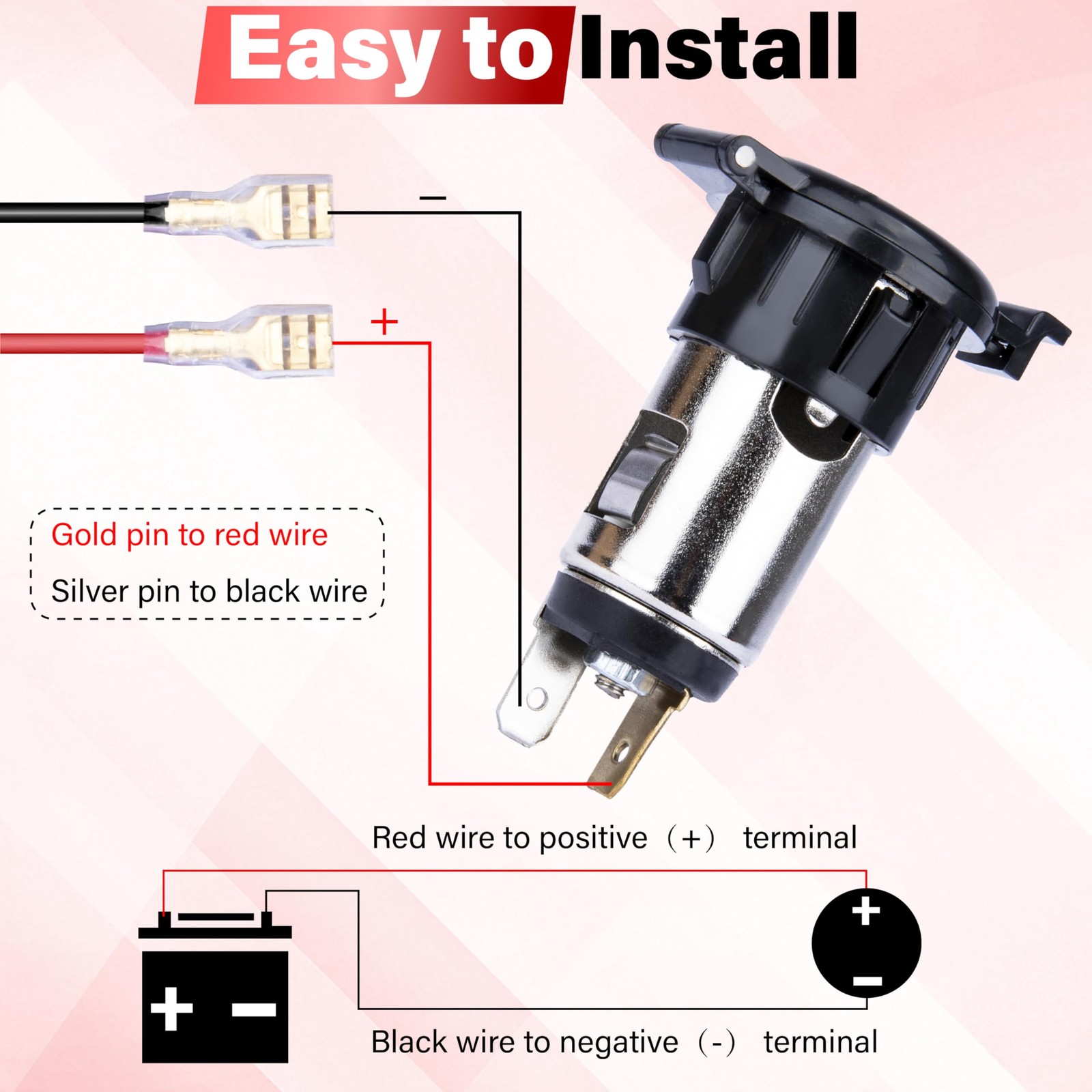 2 PCS Car Cigarette Lighter Socket, Replacement