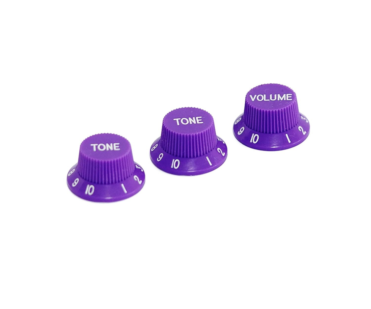 3 Piece Purple Guitar Volume and Tone Control Knobs Fit Strat