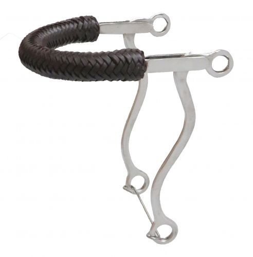 Showman Braided Leather Nose Stainless Steel Hackamore