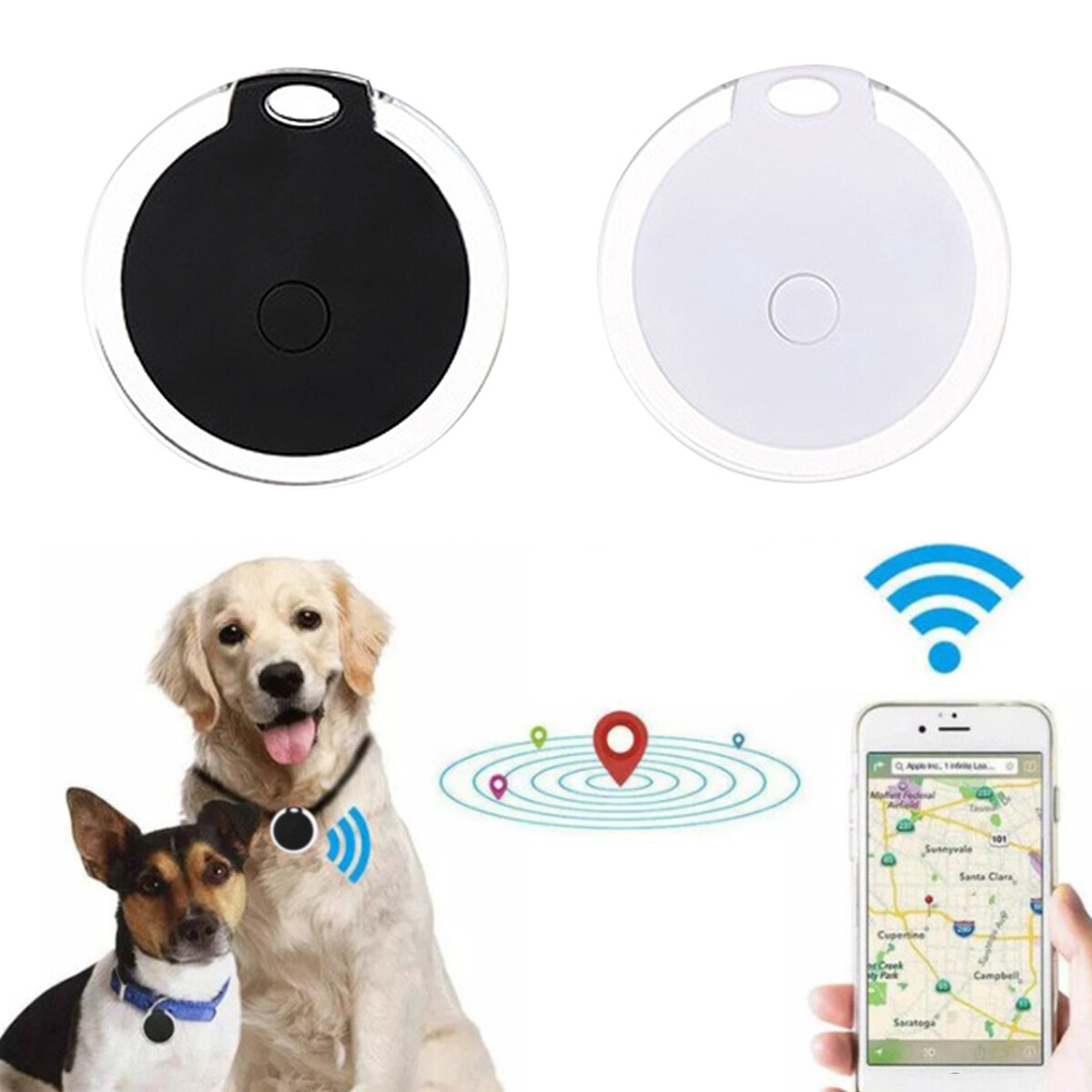 4PCS Mini Bluetooth GPS Locator Finder Tracker Pet Anti-Lost Device Waterproof