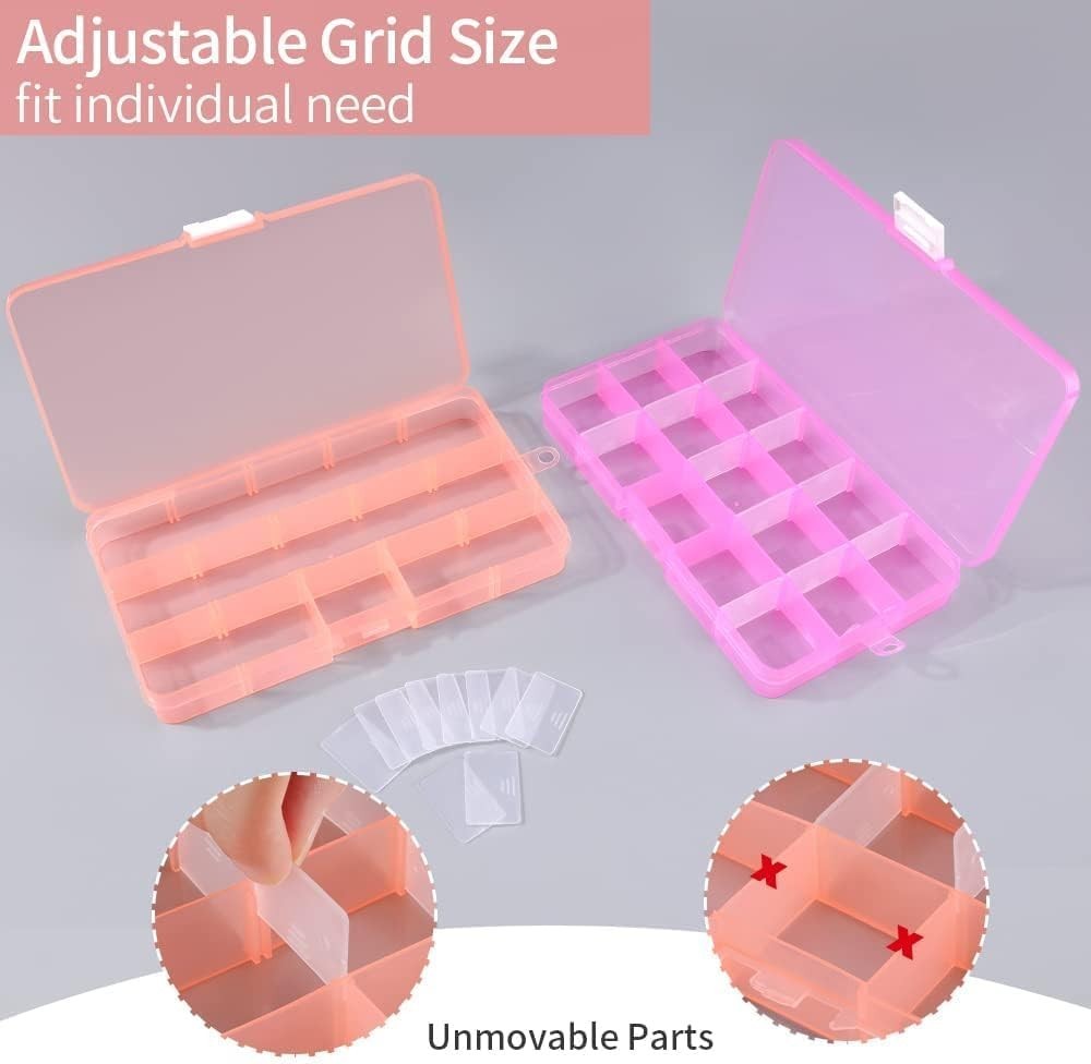 Transparent 15-Compartment Jewelry Organizer - Small Plastic Storage Solution