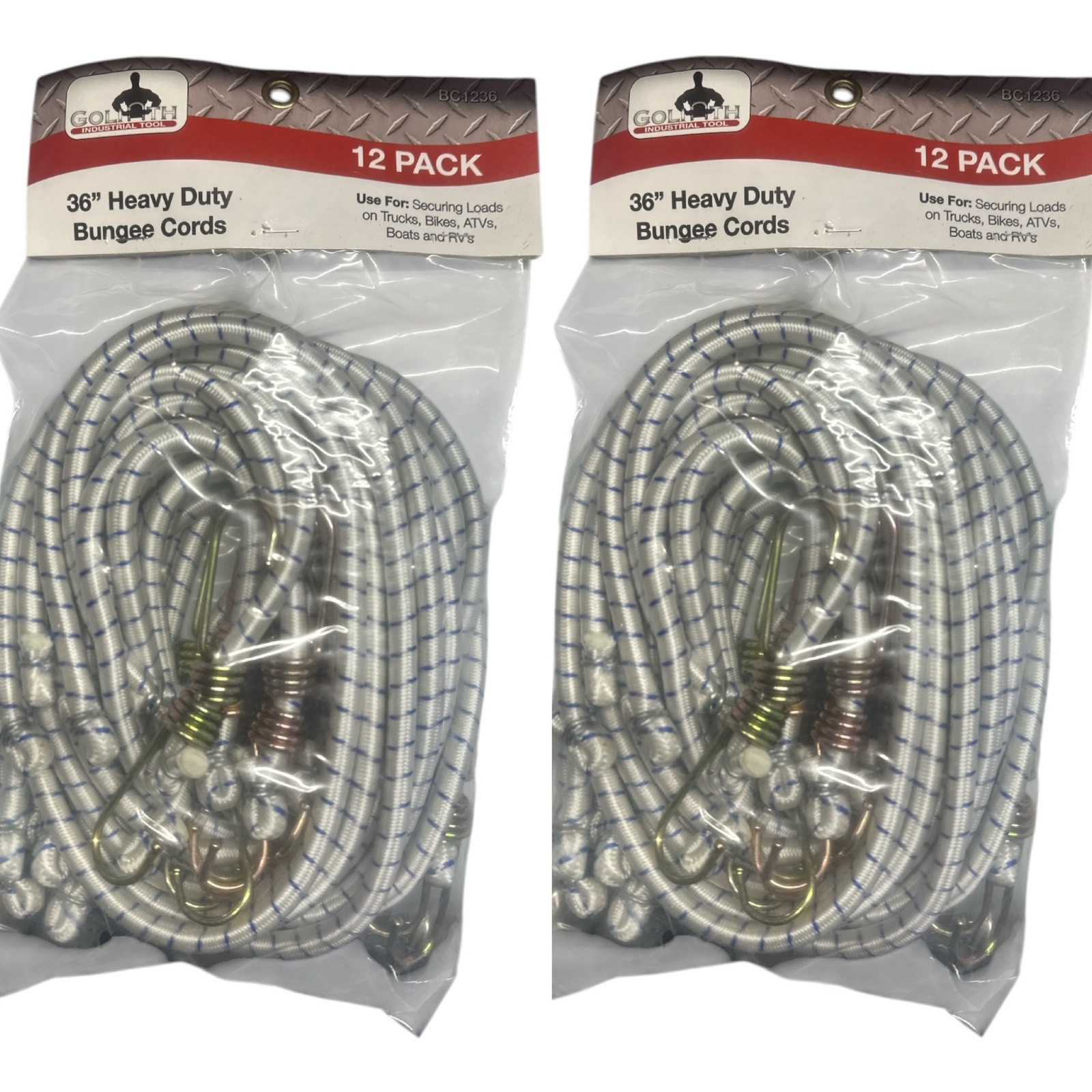 24pc Goliath Industrial Heavy Duty 36" Bungee Cord Tie Down Straps - BC1236