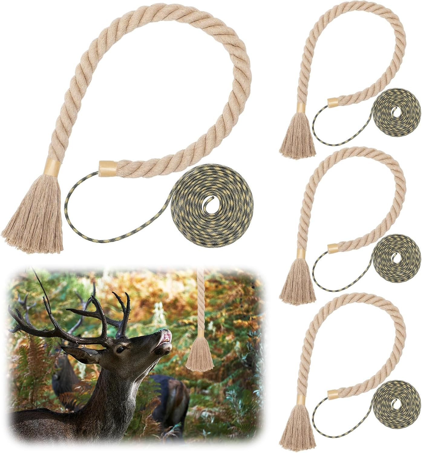 Hemp Scrape Rope 30 Inch Hemp Rope for Deer Hunting Mock Scrape System Rigid Dee