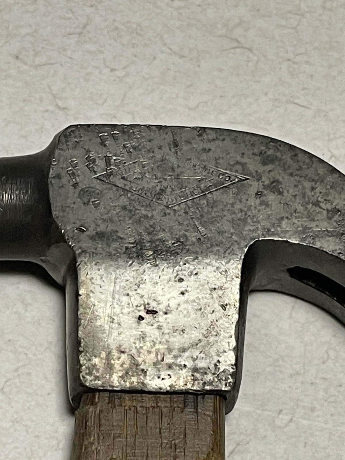 vintage shapleigh diamond Edge Small Claw Hammer St. Louis MO Good Handle Logo