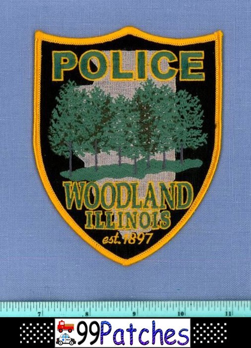 WOODLAND ILLINOIS Police Shoulder Patch FOREST GROVE TREES 7C