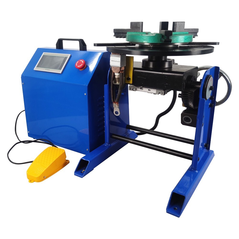 PLC Touch Screen Controller 110LB Welding Positioner Turntable with 200mm Chuck