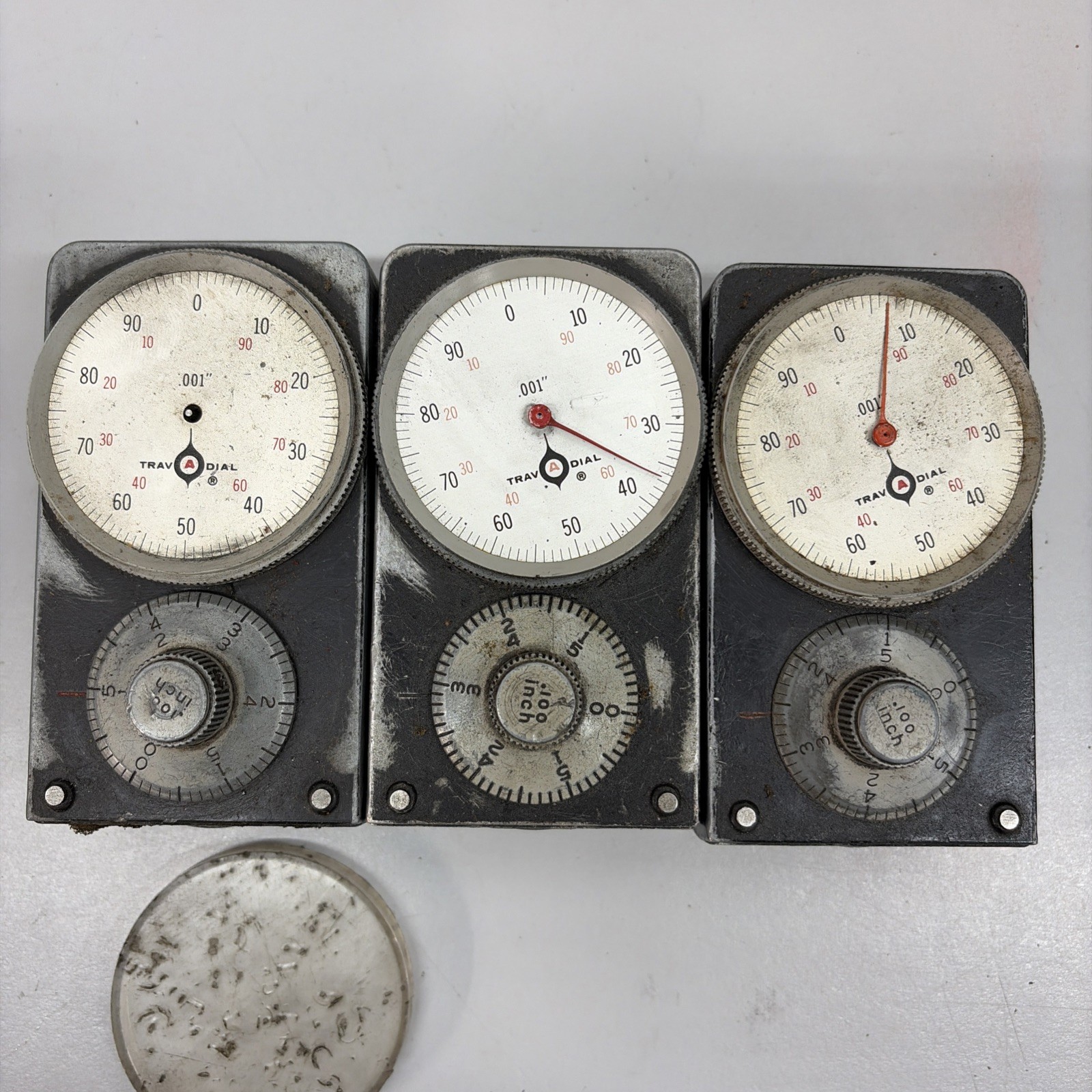 PARTS or REPAIR Lot Trav-A-Dial Lathe Travel Indicator 3 Pc Travadial SwI