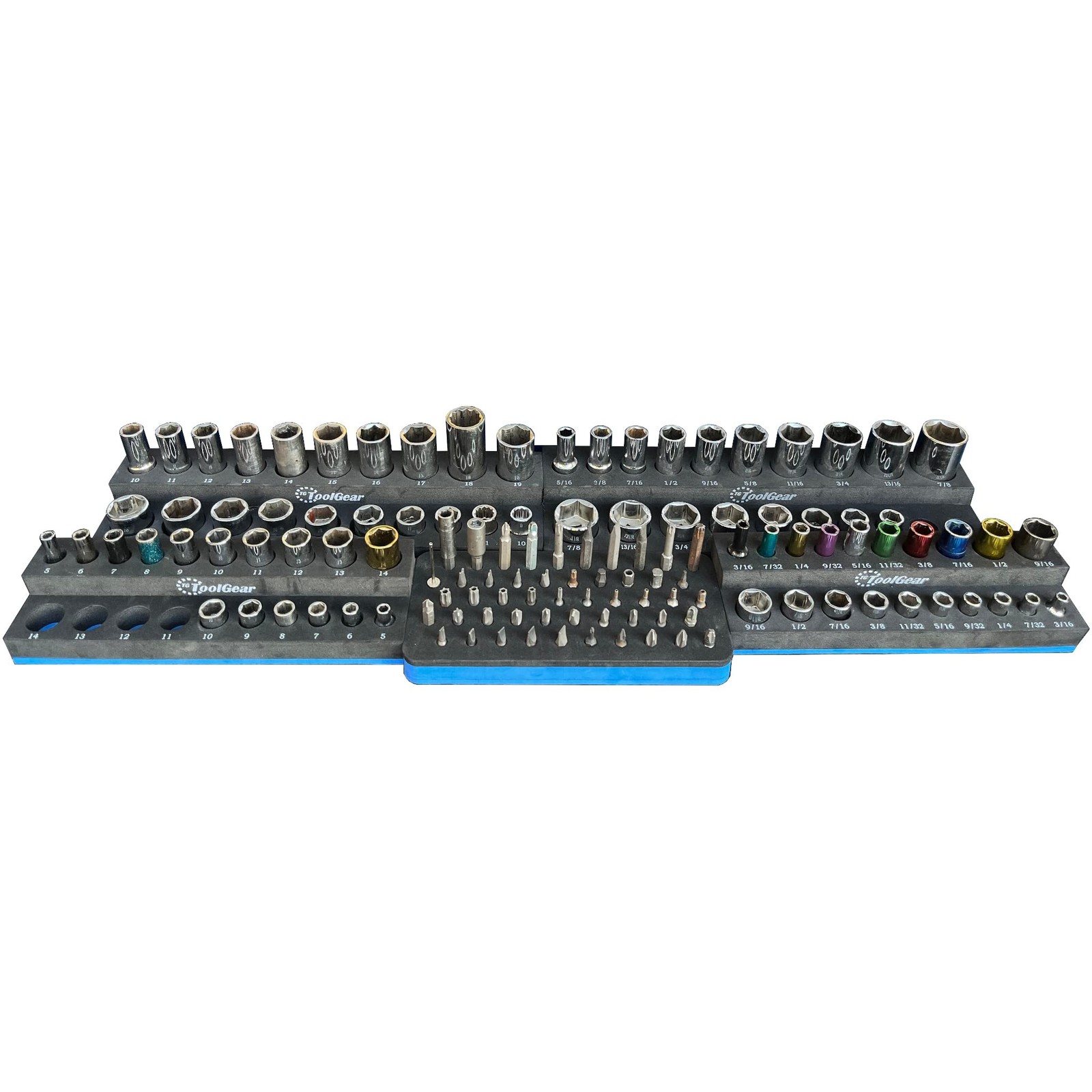ToolGear Socket & Bit Organizer for Tool Box Drawer – Holds 80 Sockets + 5