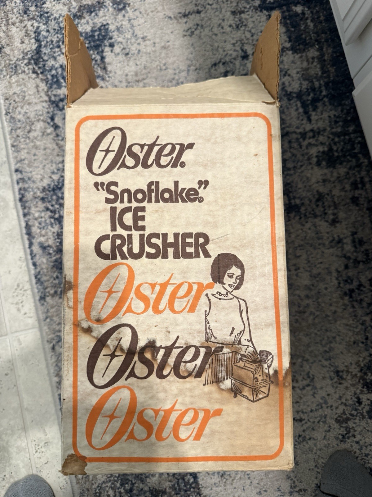 Vtg Retro Oster Snowflake Ice Crusher White Model 551