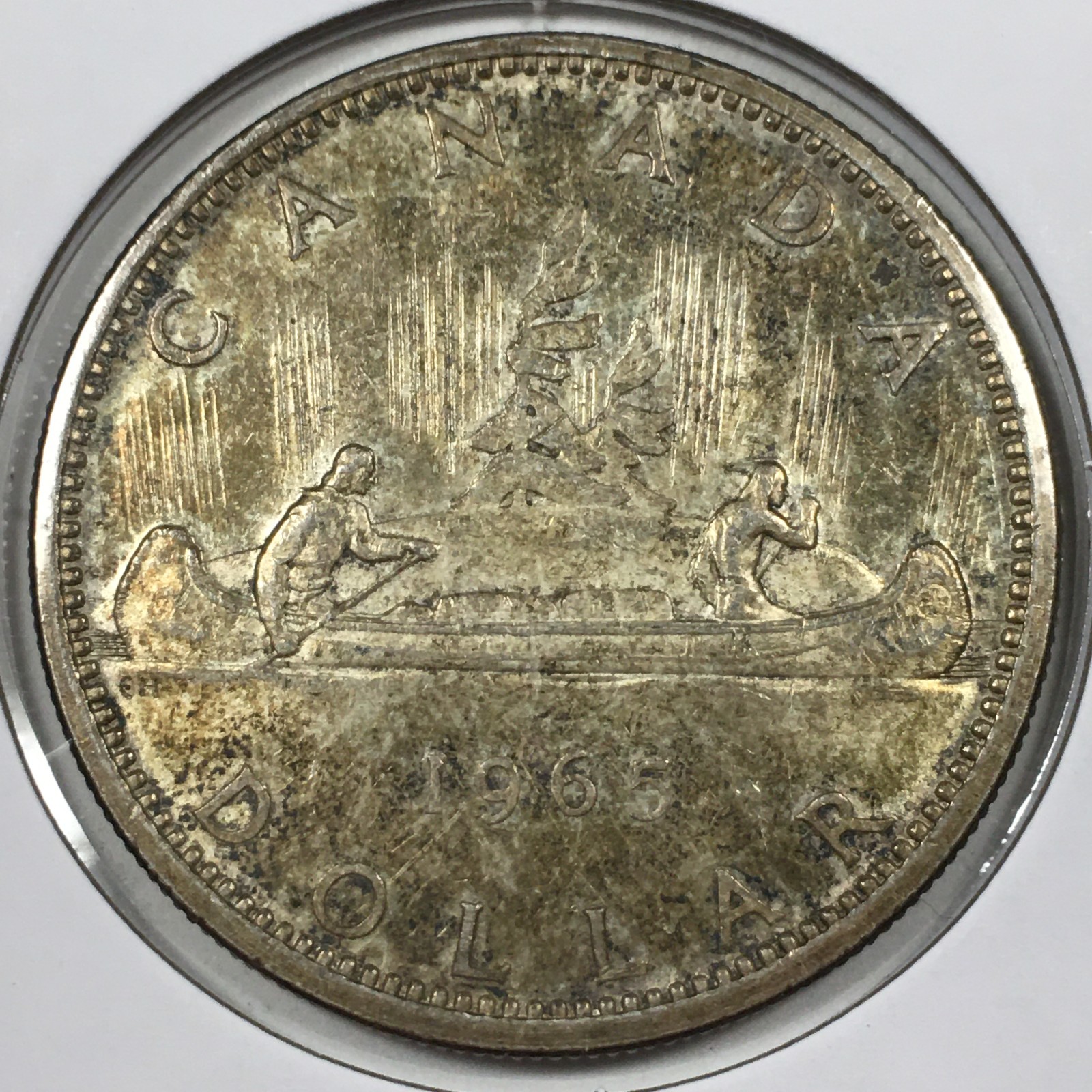 1965 Canada 1 80% Silver Dollar - About Uncirculated (AU) KM#64 0.6 ASW- 8236-SF