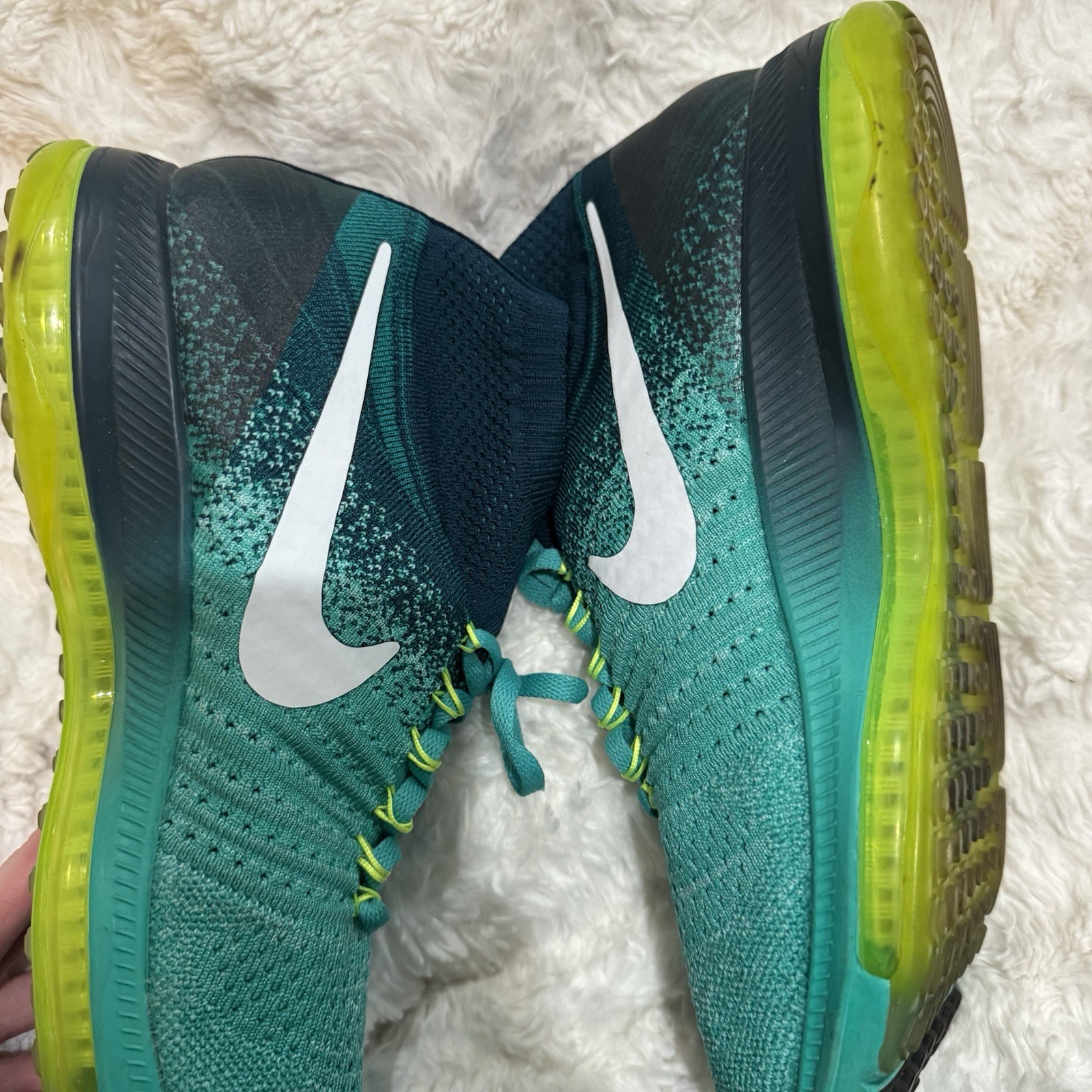Nike Zoom All Out Flyknit Clear Jade White Turquoise Size 9