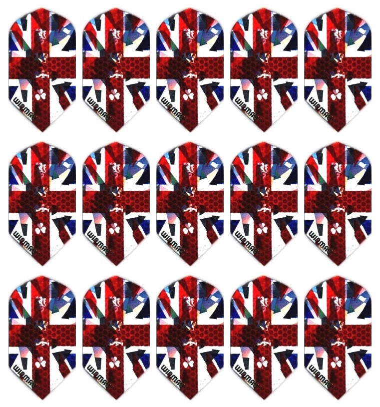 5 Sets Winmau 3D Metallic Slim Dart Flights – Ships w/ Tracking - UK Flag