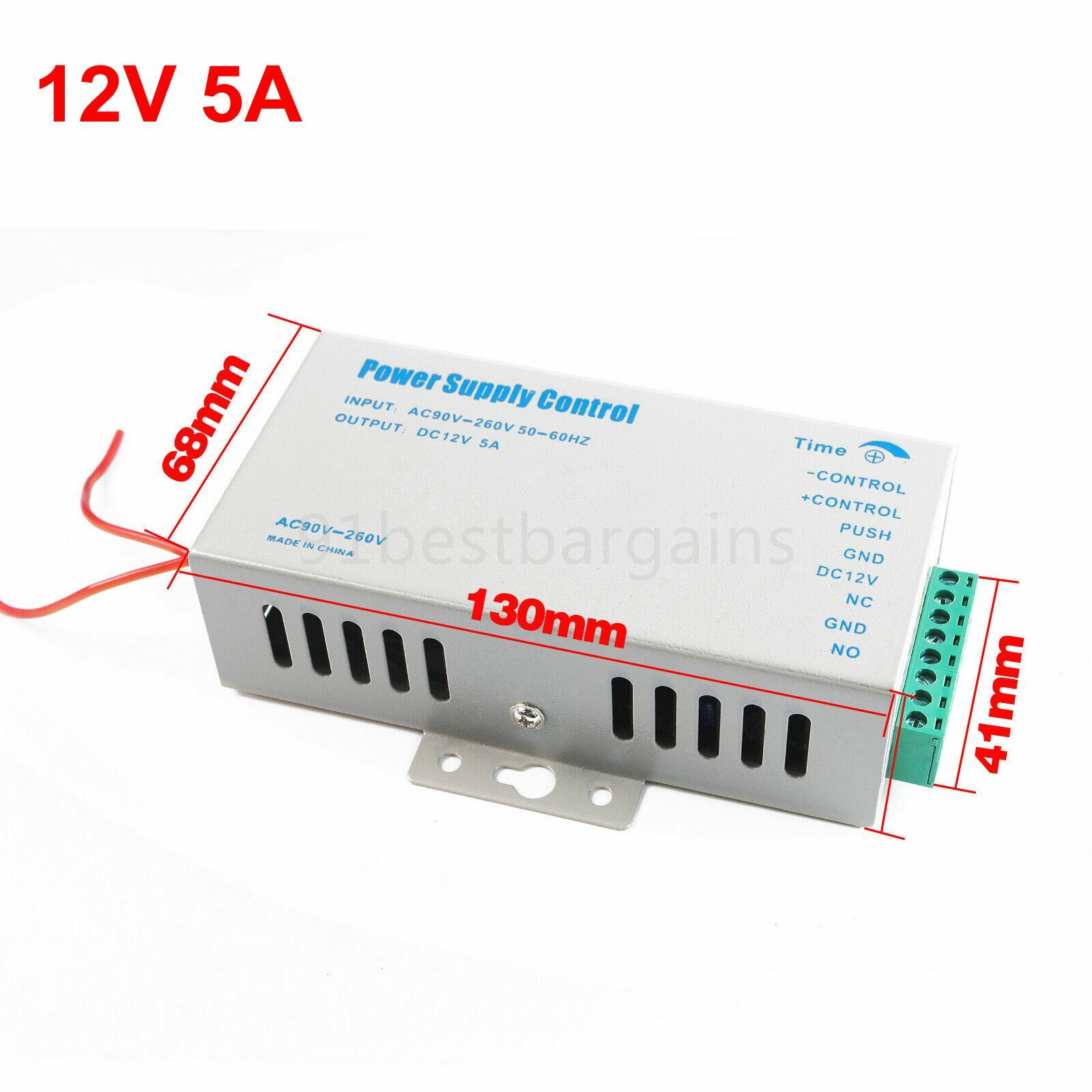 Door Access Control Power Supply DC 12V 5A 36W for Entry System Lock RFID Reader