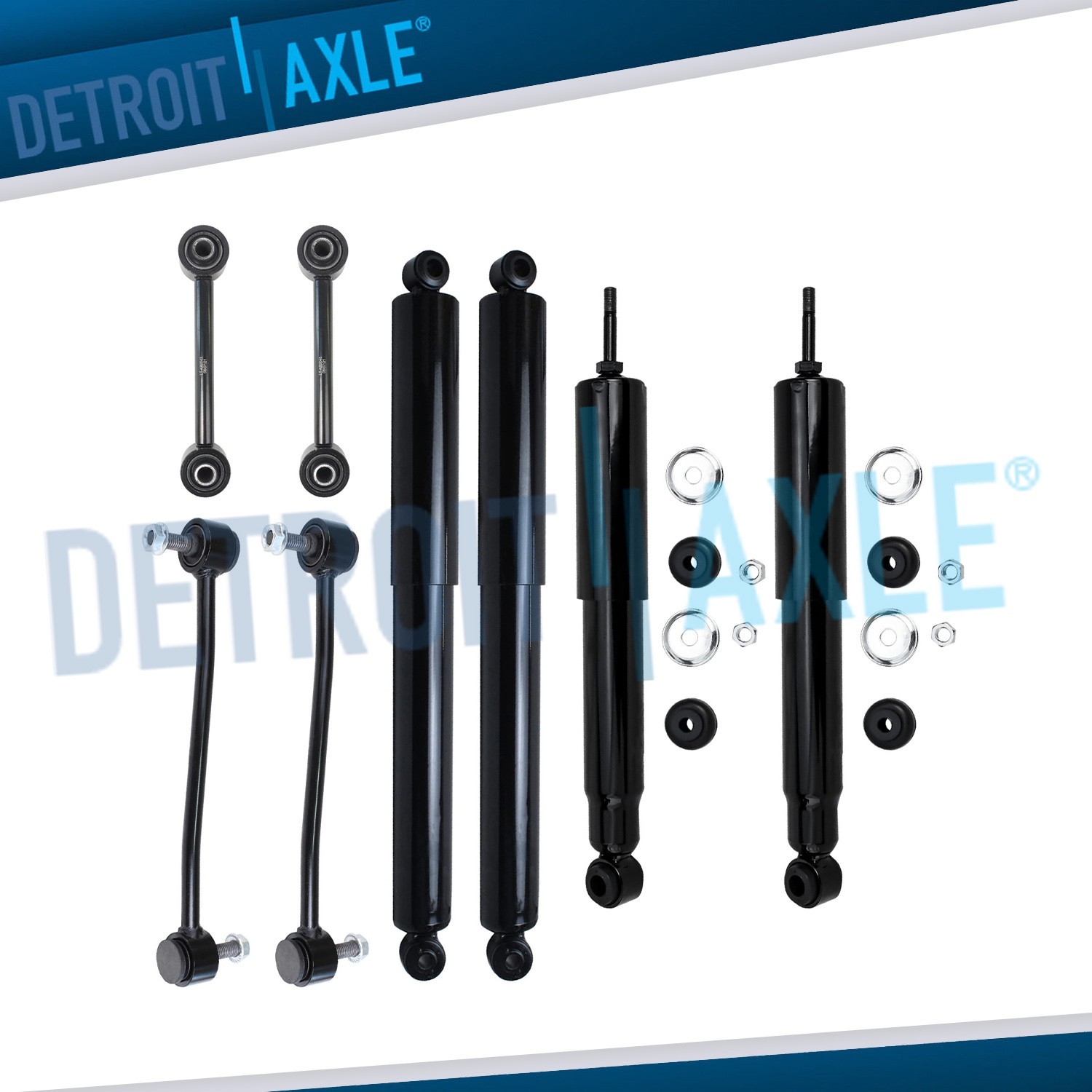 2WD Front & Rear Shock Absorbers Assembly + Sway Bars for Ford F-350 Super Duty