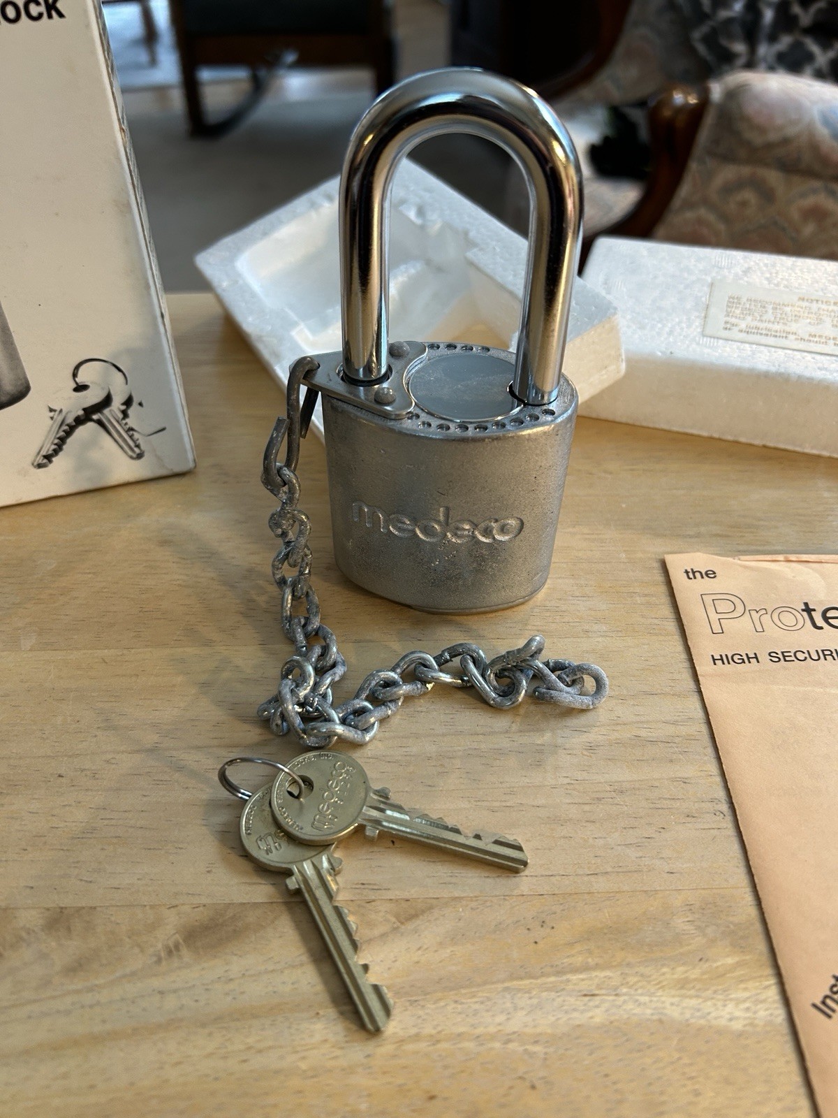Vtg Medeco High Security Padlock New In Box