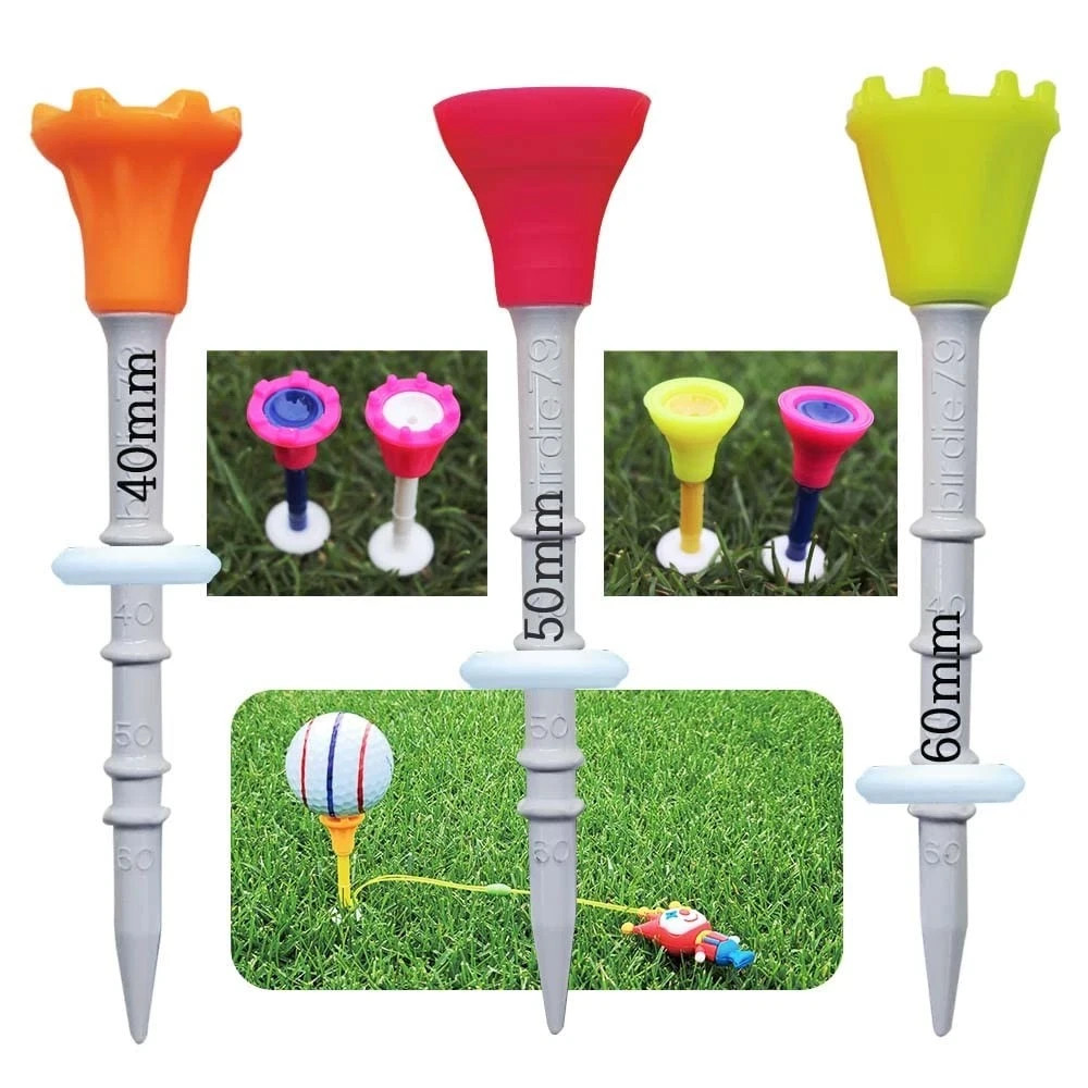 Upgraded Premium Big Head(Silicone) Golf Tees 3-1/4 â€“ Height Adjustable &#
