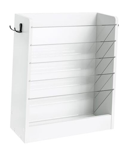 Wall File Holder File Organizer, Office Supplies Storage Rack, 6-Tier White