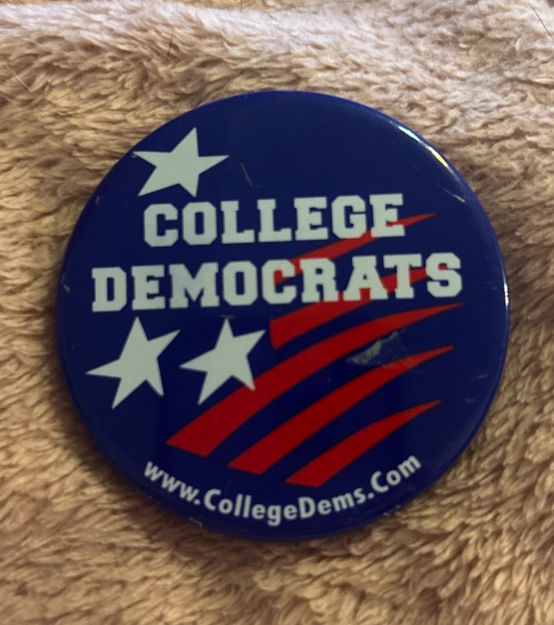 College Democrats Button 2008 John Kerry Great Condition Free Shipping