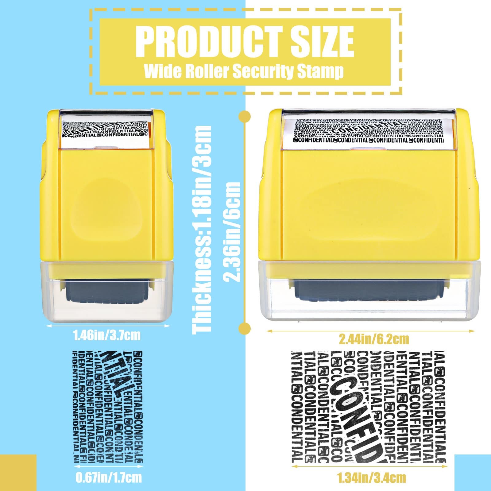 Nezyo 2 Pack Identity Protection Roller Stamp Identity Theft, Confidential