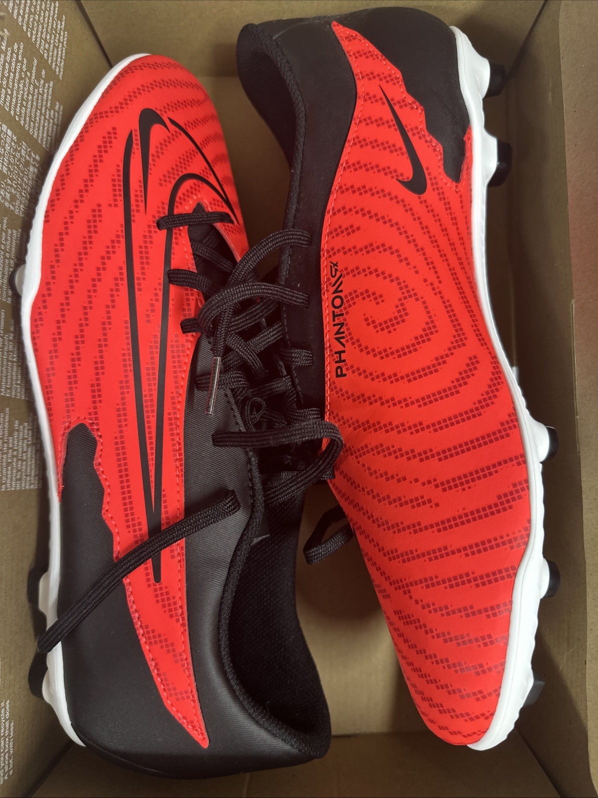Nike Phantom Gx Fg/mg Men’s Soccer Cleat Size 10.5 Bright Crimson/black-white