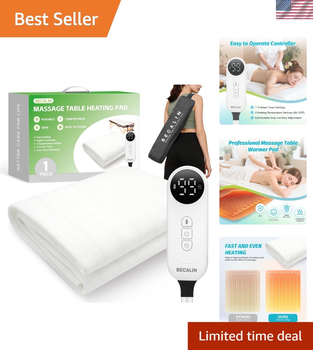 Elegant Heating Pad for SPA & Home Use - 30"x71" with Overheat Protection
