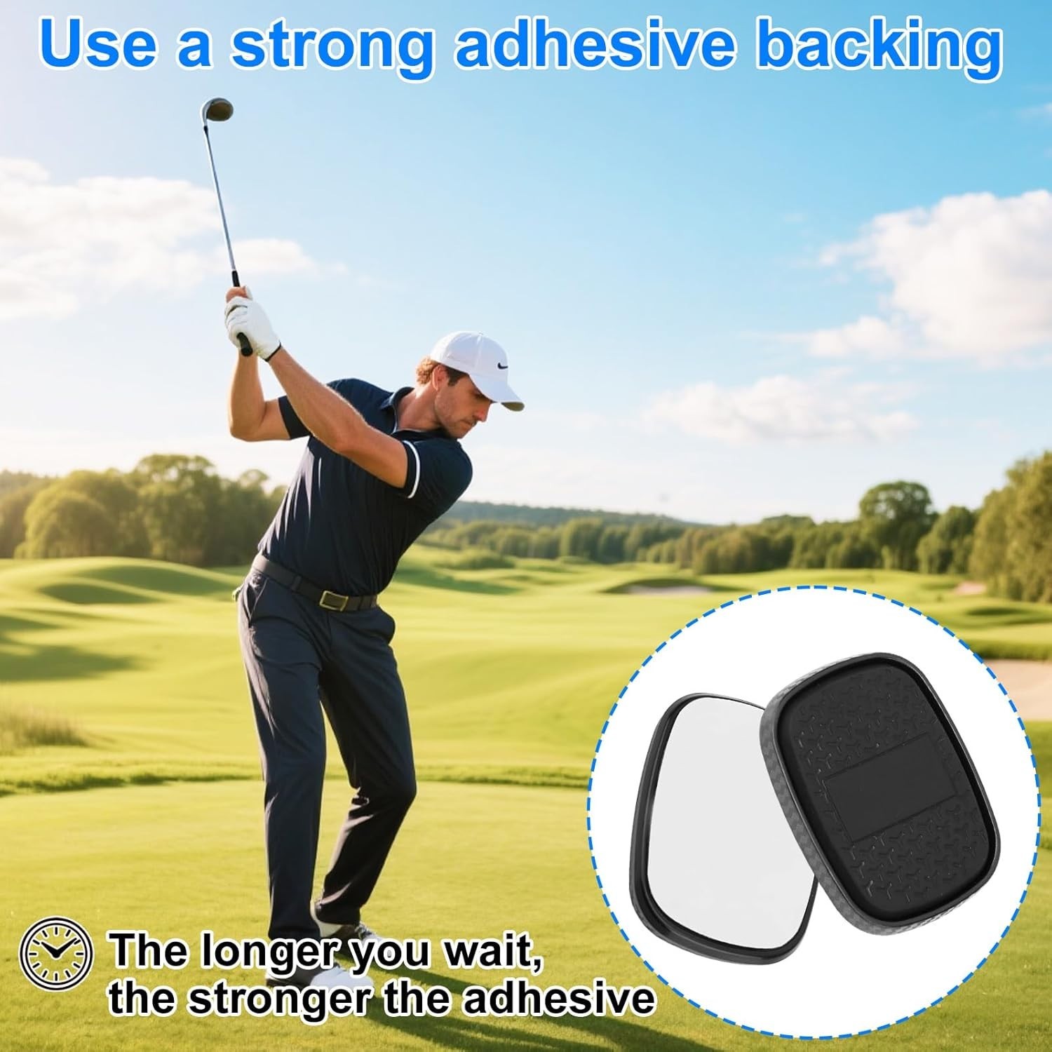 Durable Magnetic Golf Rangefinder Mount with Washers - Black Golf Cart Accessory