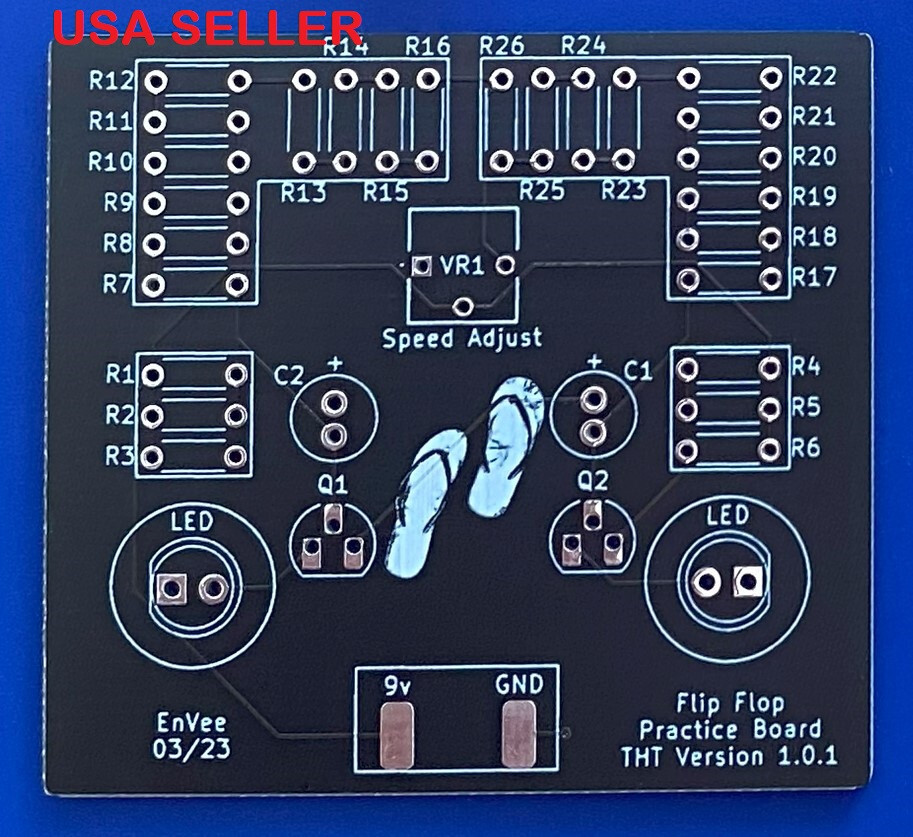 Electronics Soldering Practice Circuit Board Kit - Adjustable Flip Flop Circuit