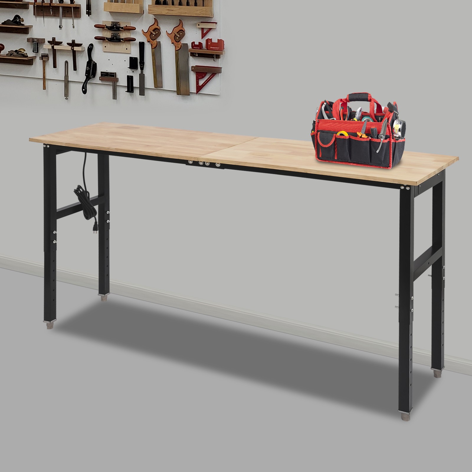 Workbench Heavy Duty Work Bench Adjustable Workbench Freestanding 907kg/2000lbs