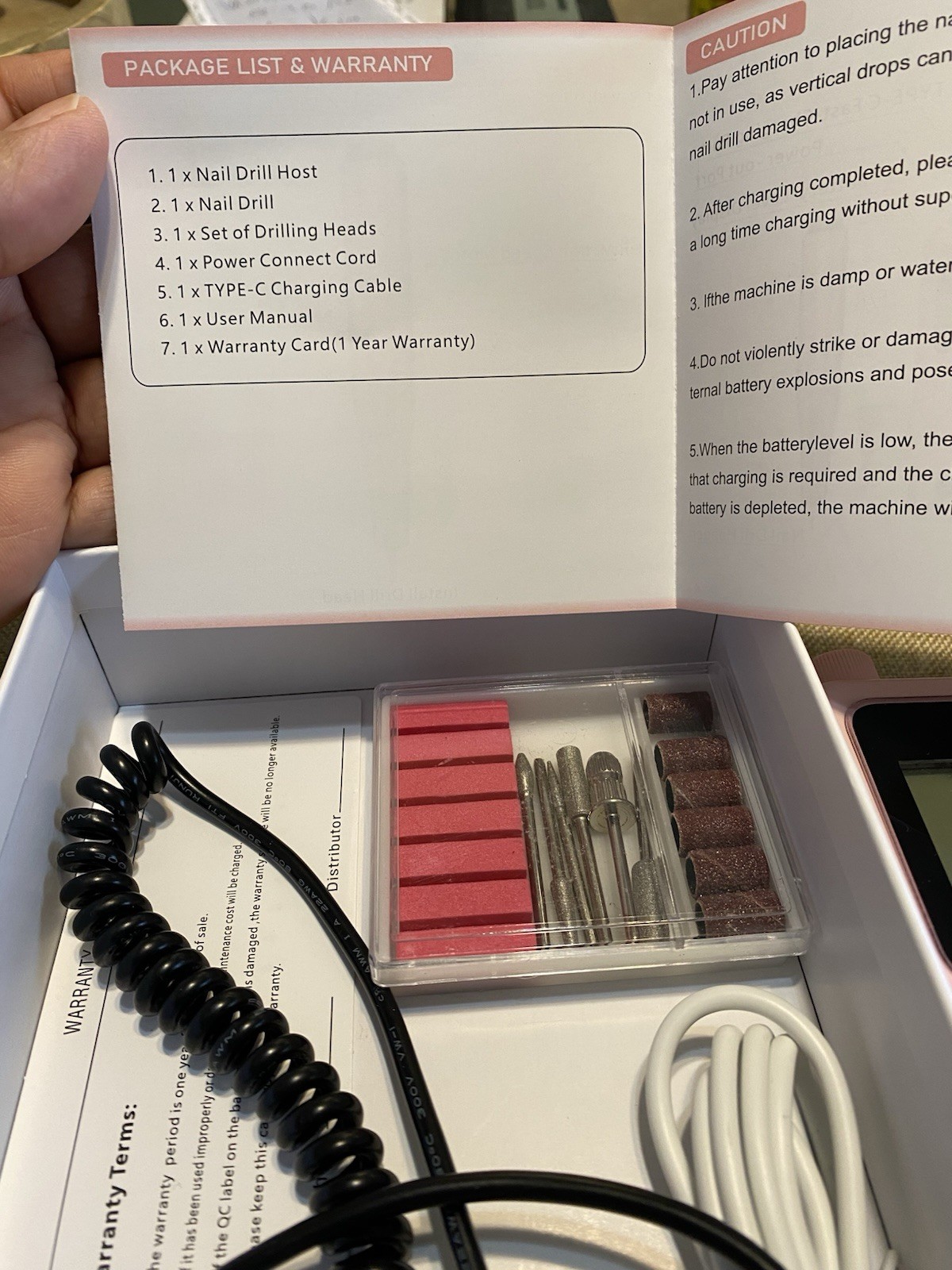 Pink Electric Nail Drill Portable Machine