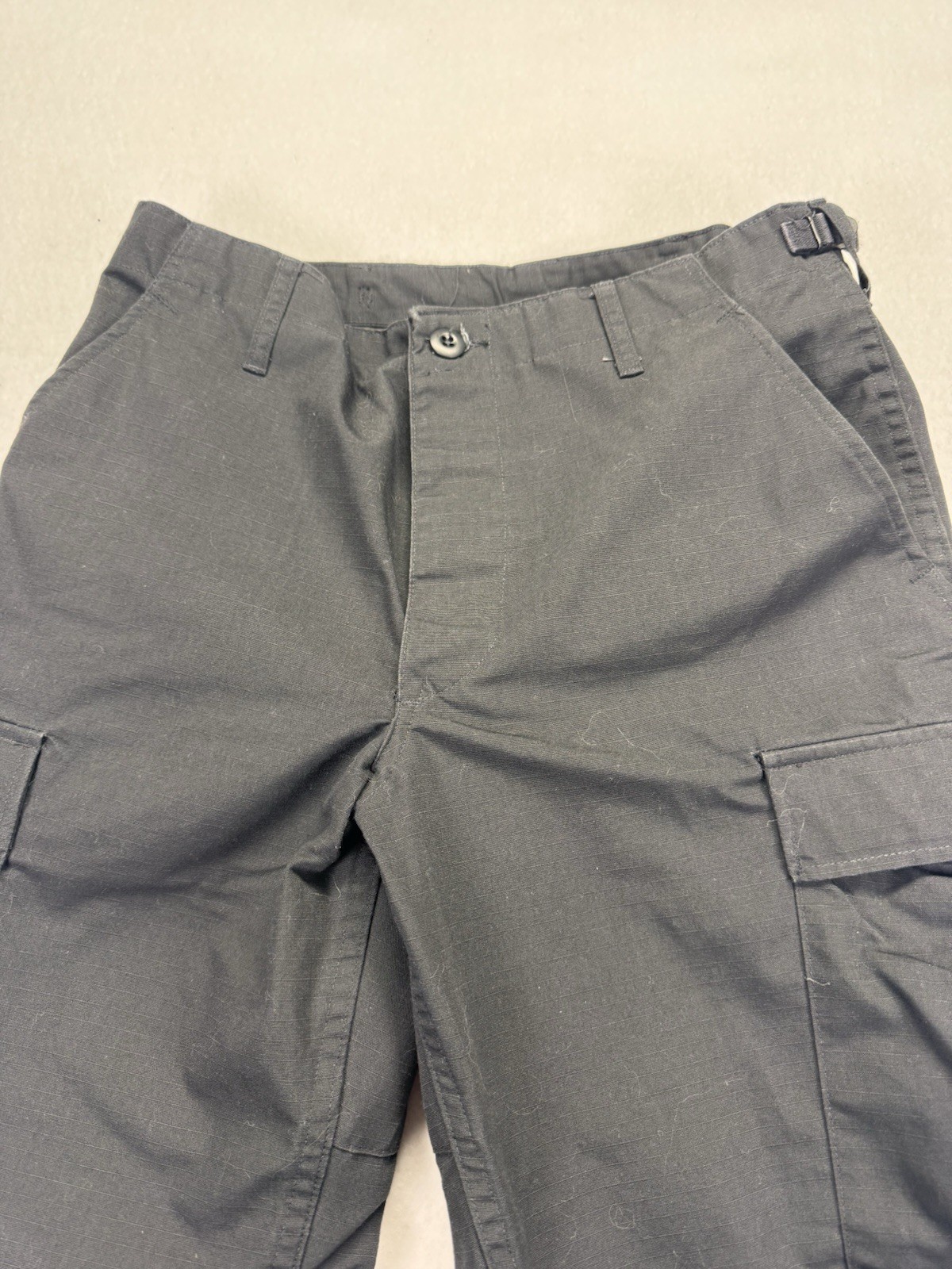 Propper Cargo Pants Black Ripstop Tactical 65%Poly 35%Cotton Button Fly Sm Reg
