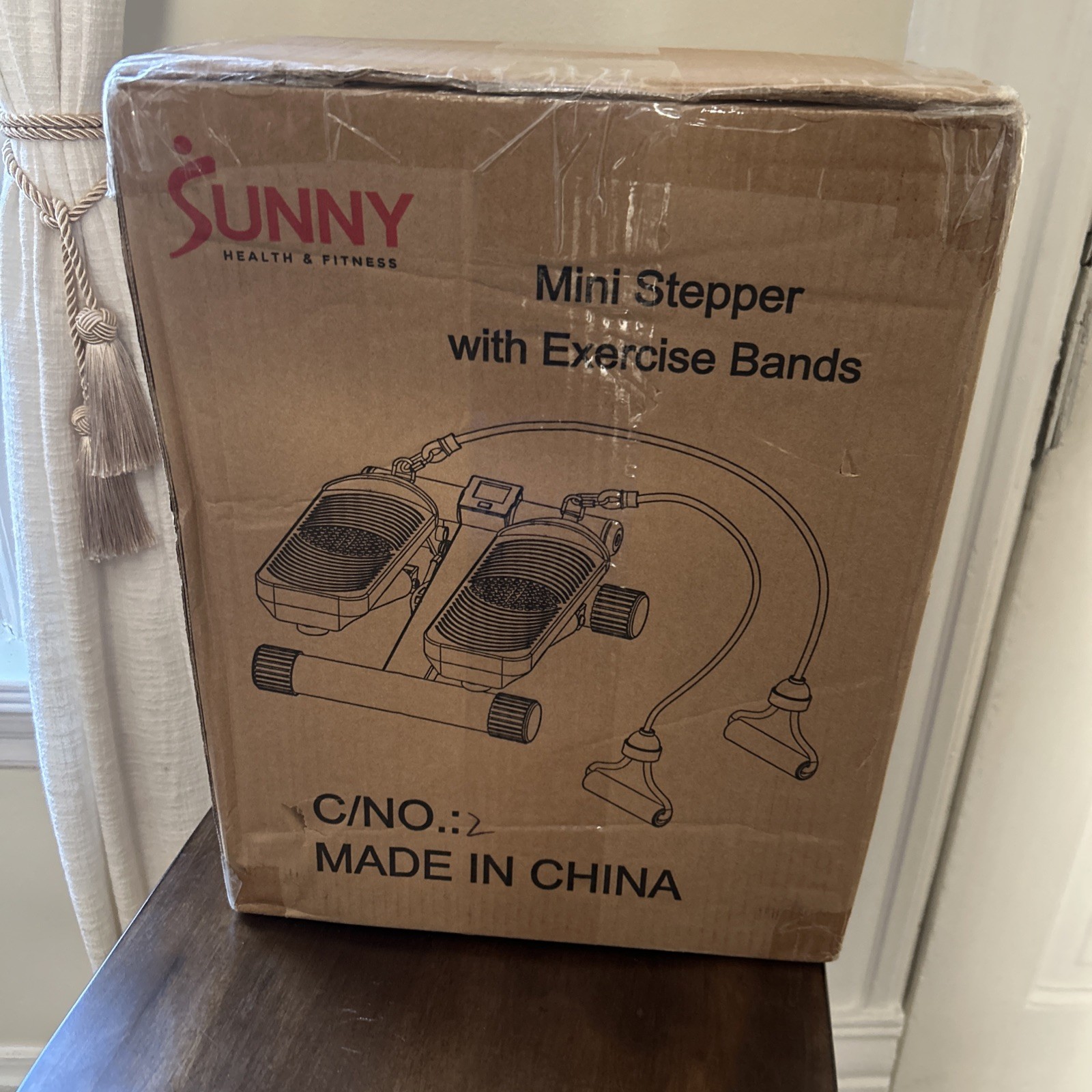Sunny Health & Fitness Mini Stepper Stair Stepper with Resistance Bands - New
