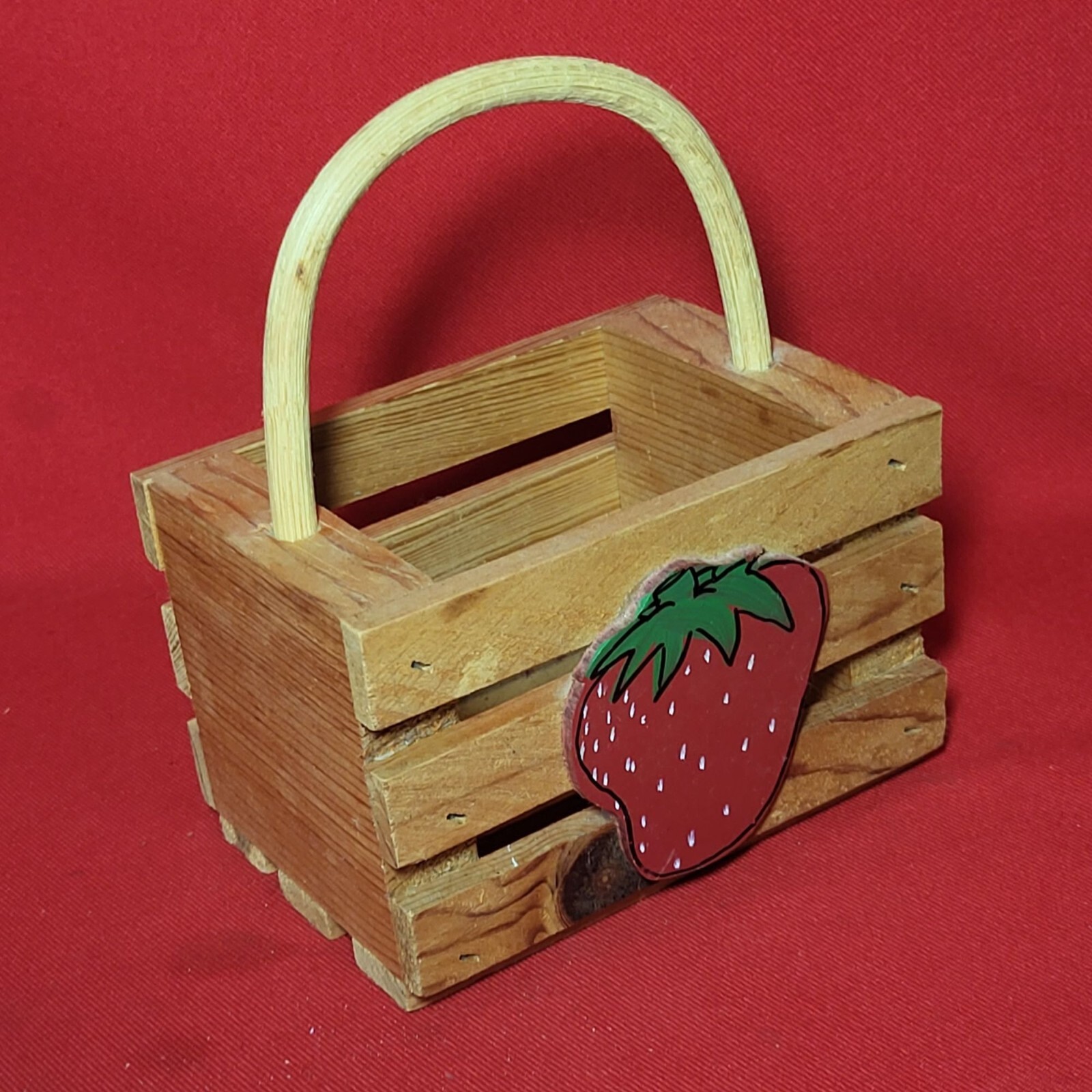 Small Strawberry Wood Basket