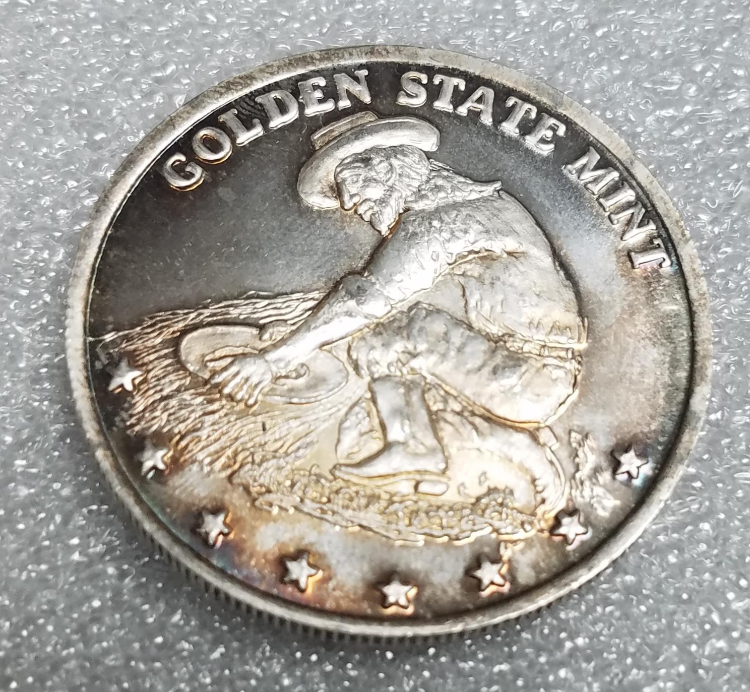 .999 Silver 1oz Round  | Vintage | Prospector | Golden State Mint