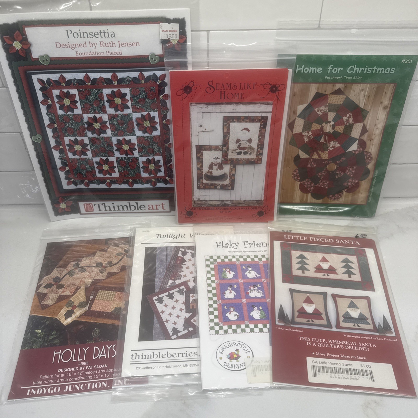 NEW! Lot Of 7 Winter/Christmas Quilting/ Sewing Project Patterns - Fast Shipping