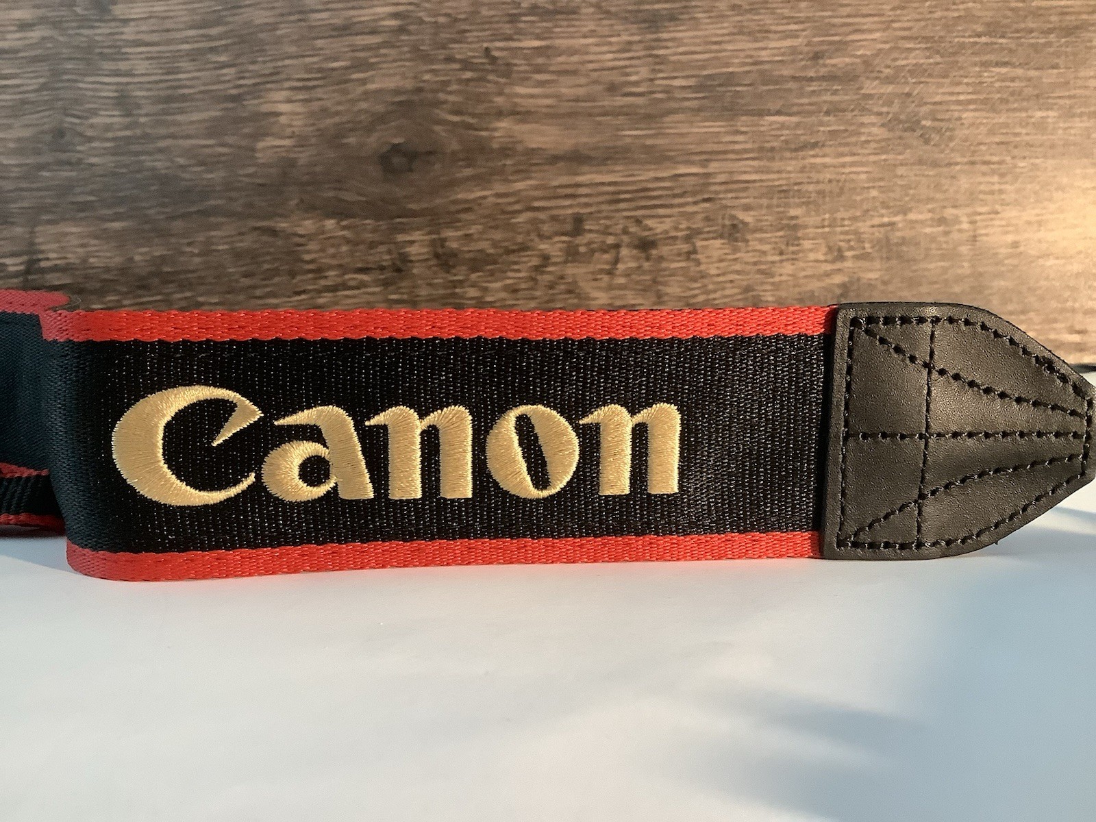 CANON EOS OEM Adjustable Wide Shoulder Strap  26" x 1  5/8",  Black/Red