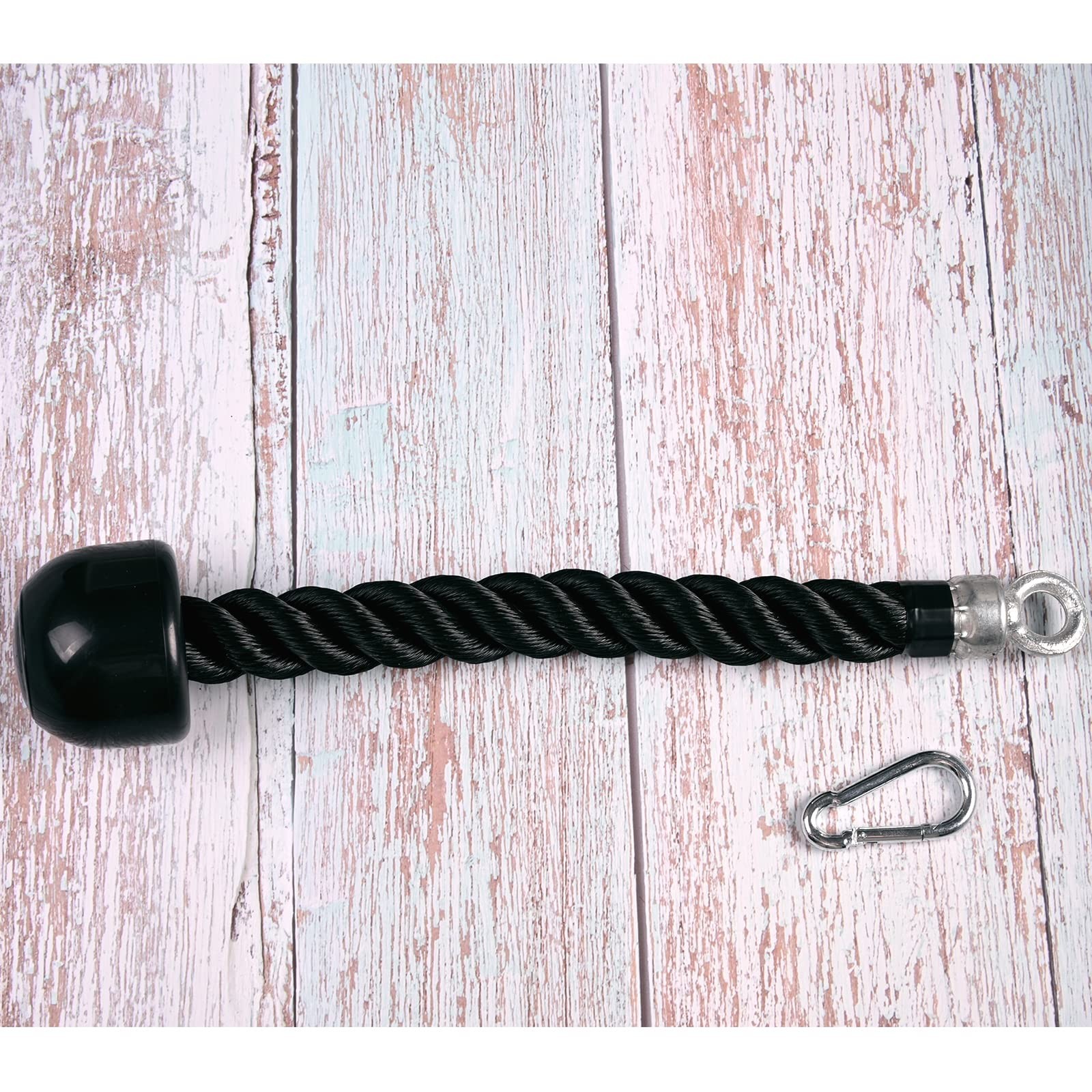 Pull Down Tricep Rope Kit, Non Slip Cable Attachment for Gym Face Pulls, 2 Hook