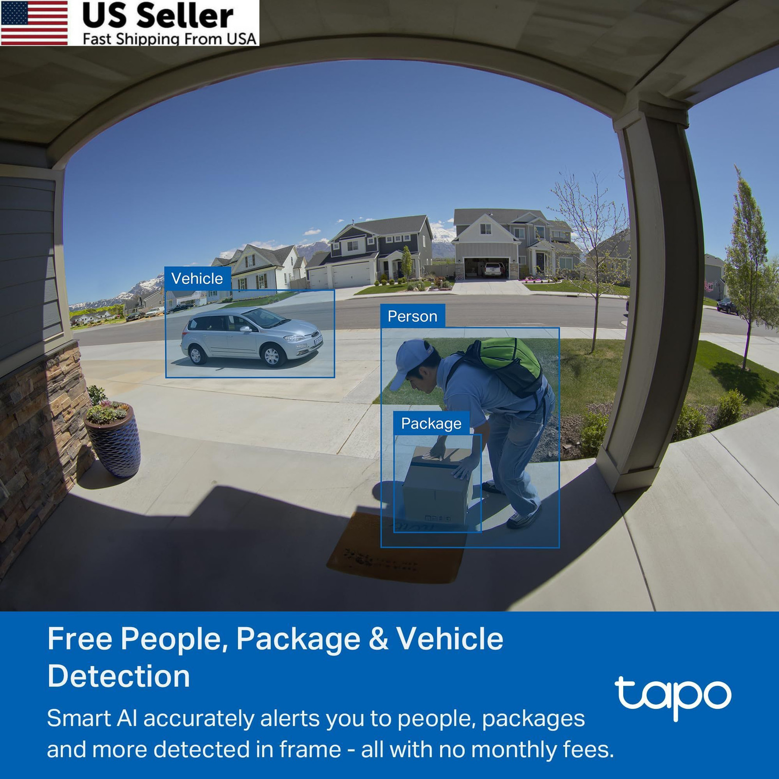 Tapo 2K+ Wired or Battery Powered Smart Video & Wired, Black