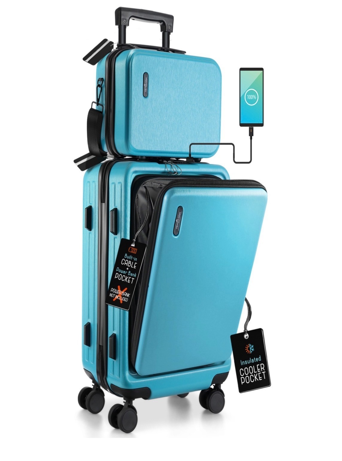 20 Inch Carry On Luggage Airline Approved, Carry On Suitcase with Wheels (PINK)