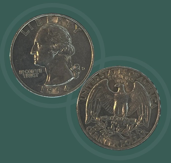 1994 D Washington Quarter, VF-AU Great Filler in Collection         255263