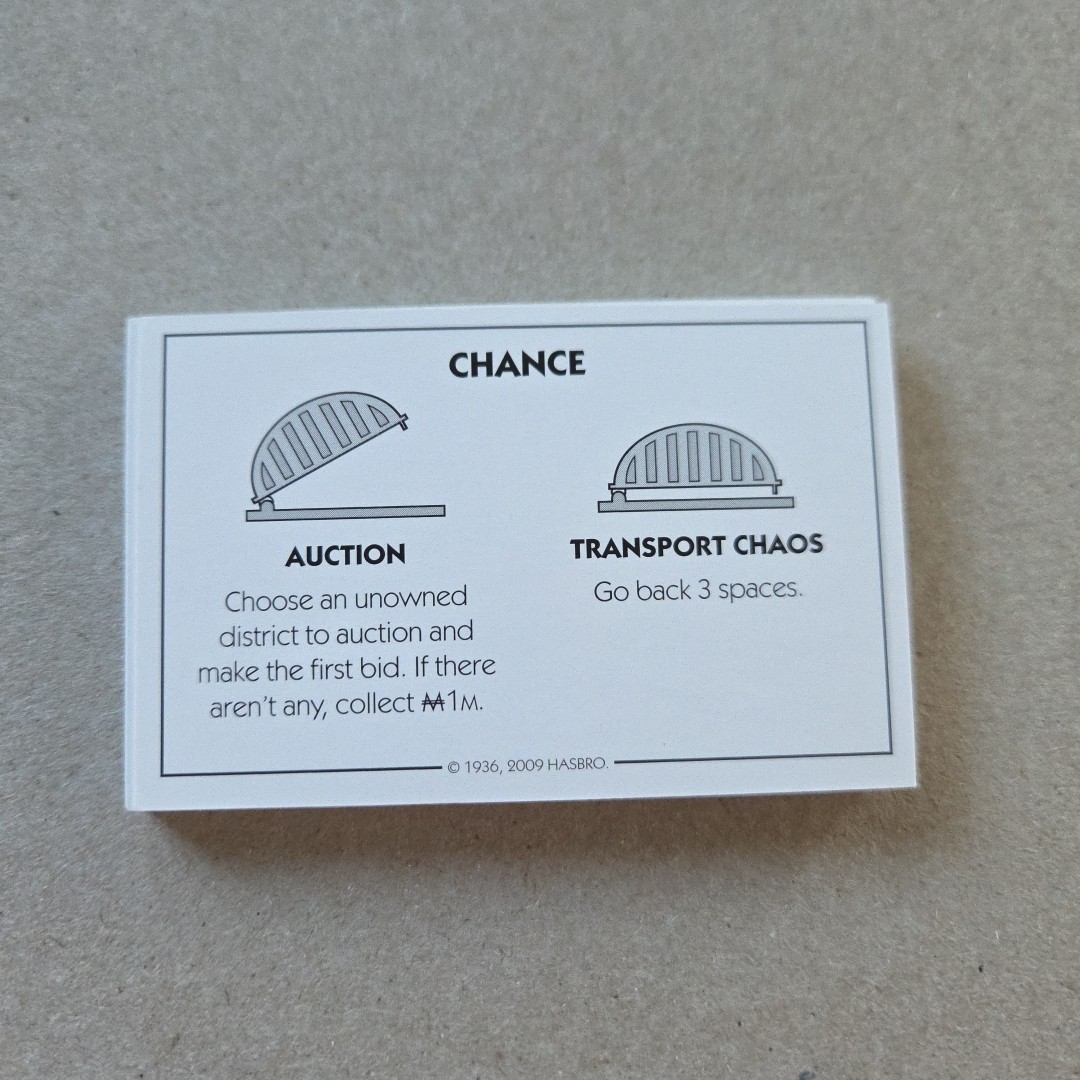 Genuine MONOPOLY U-Build 2009 Replacement CHANCE Cards Game x 17 Complete