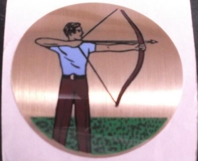 lot of 11 trophy parts archery male archer 2" diameter mylar stickers