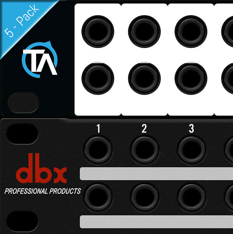 5-Pack Blank Patch Bay Labels Compatible with DBX PB-48 by Trace Audio