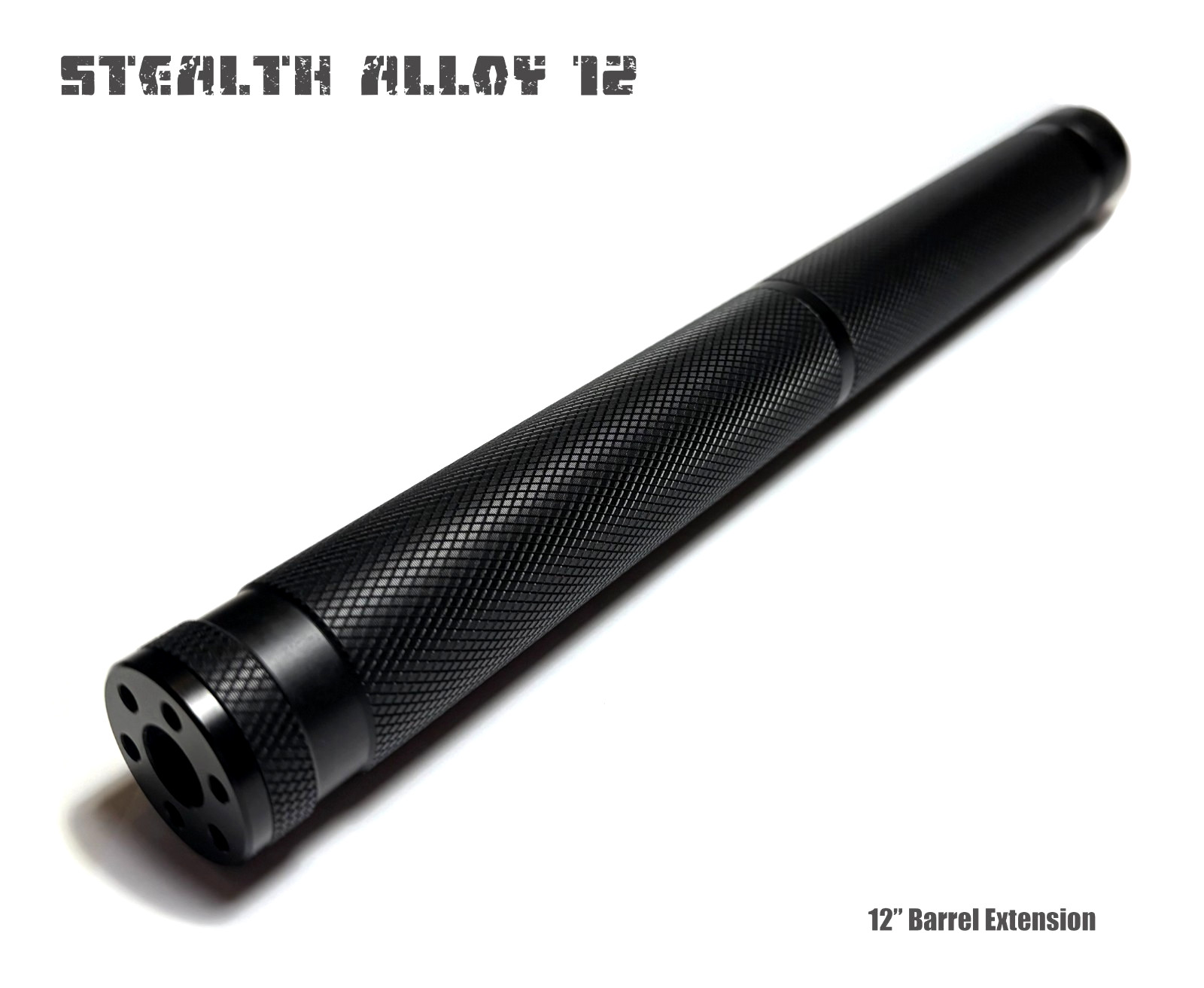 STEALTH ALLOY 12"  Muzzle Brake for  1/2*28 | 5/8*24 | 1/2*20 GBB CNC Black
