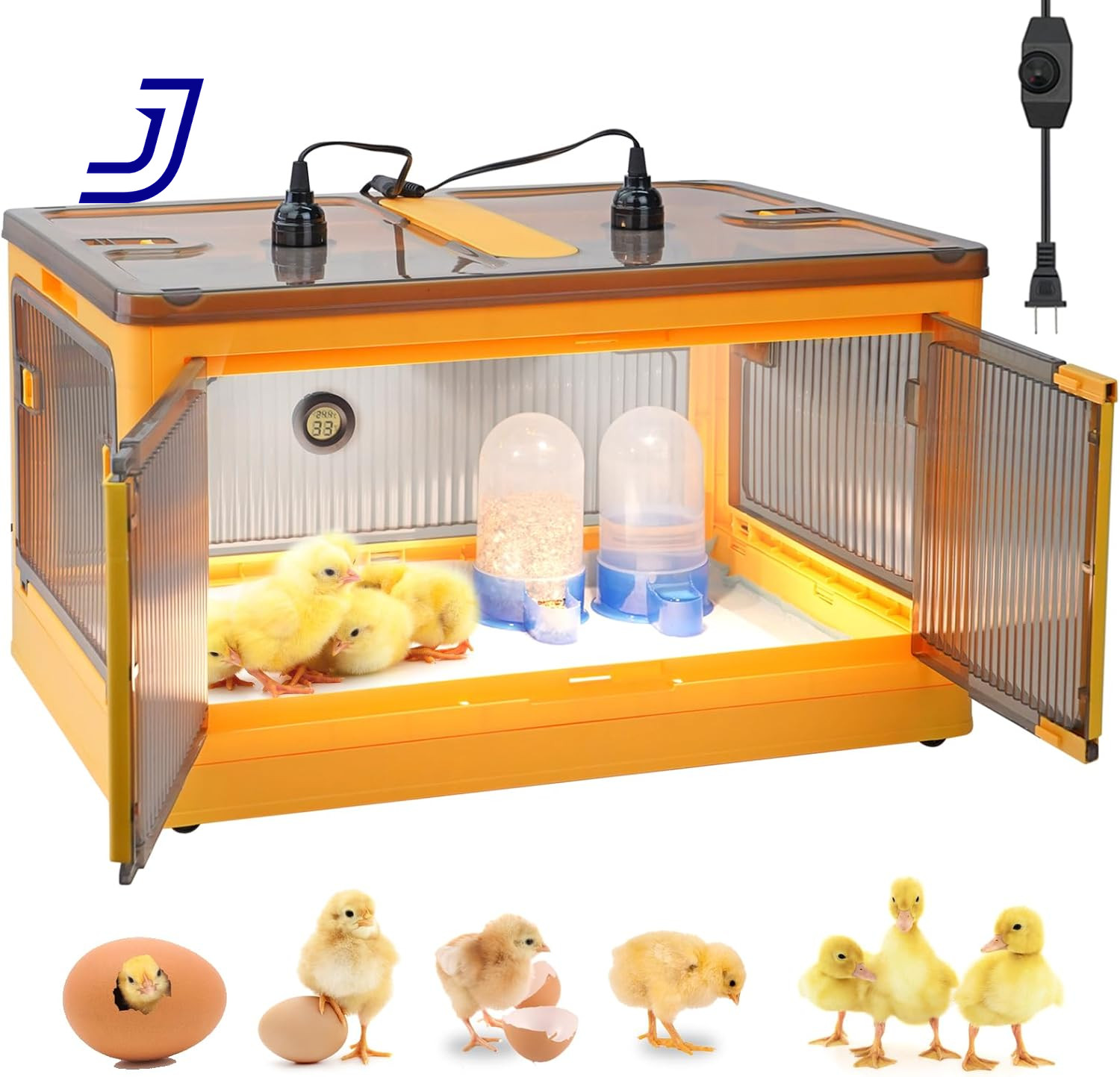 Chicken Brooder Box for Chicks Brooder Heater Chicks w/ Thermometer for 20 Ducks