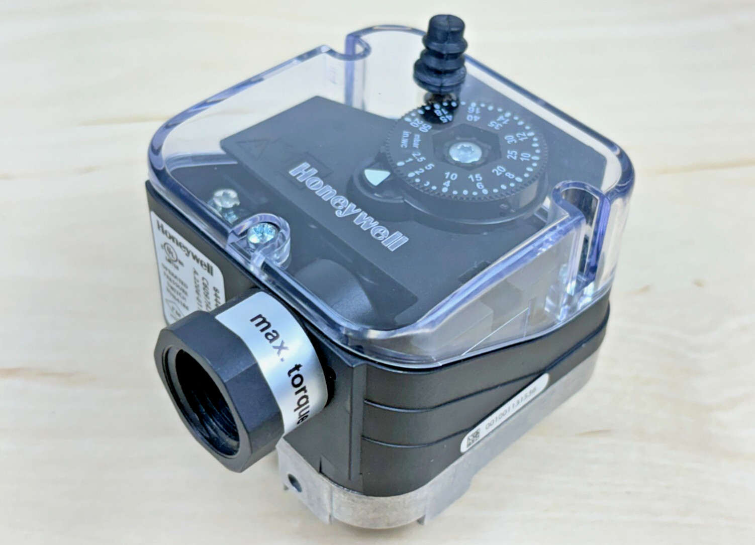 Honeywell C6097A3012 Operated Pressure Switch, 1-20 In WC (2.5-50 mbar)