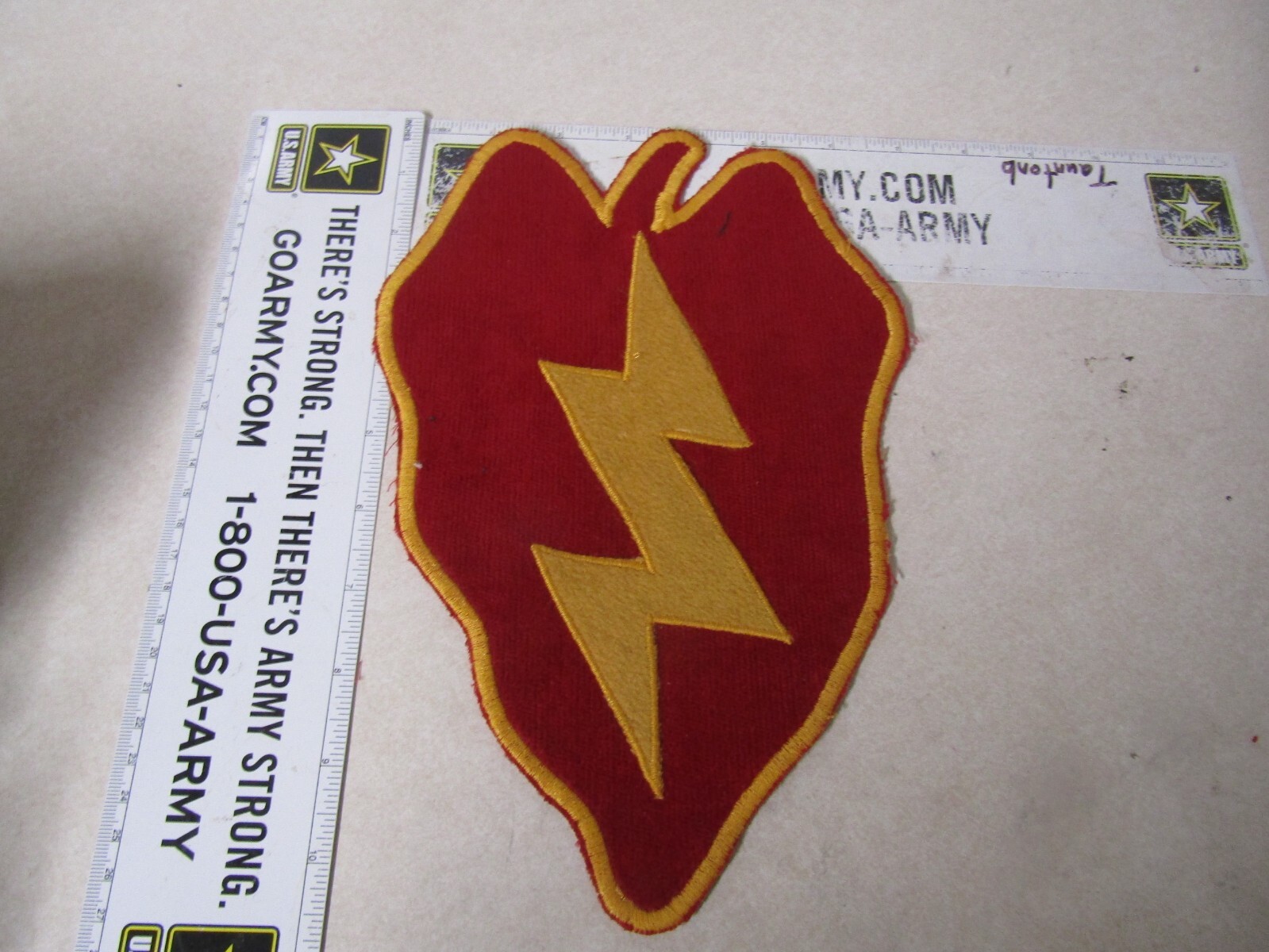 MILITARY PATCH 25TH INFANTRY DIVISION HUGE HAND MADE 10 1/2 INCHES TALL