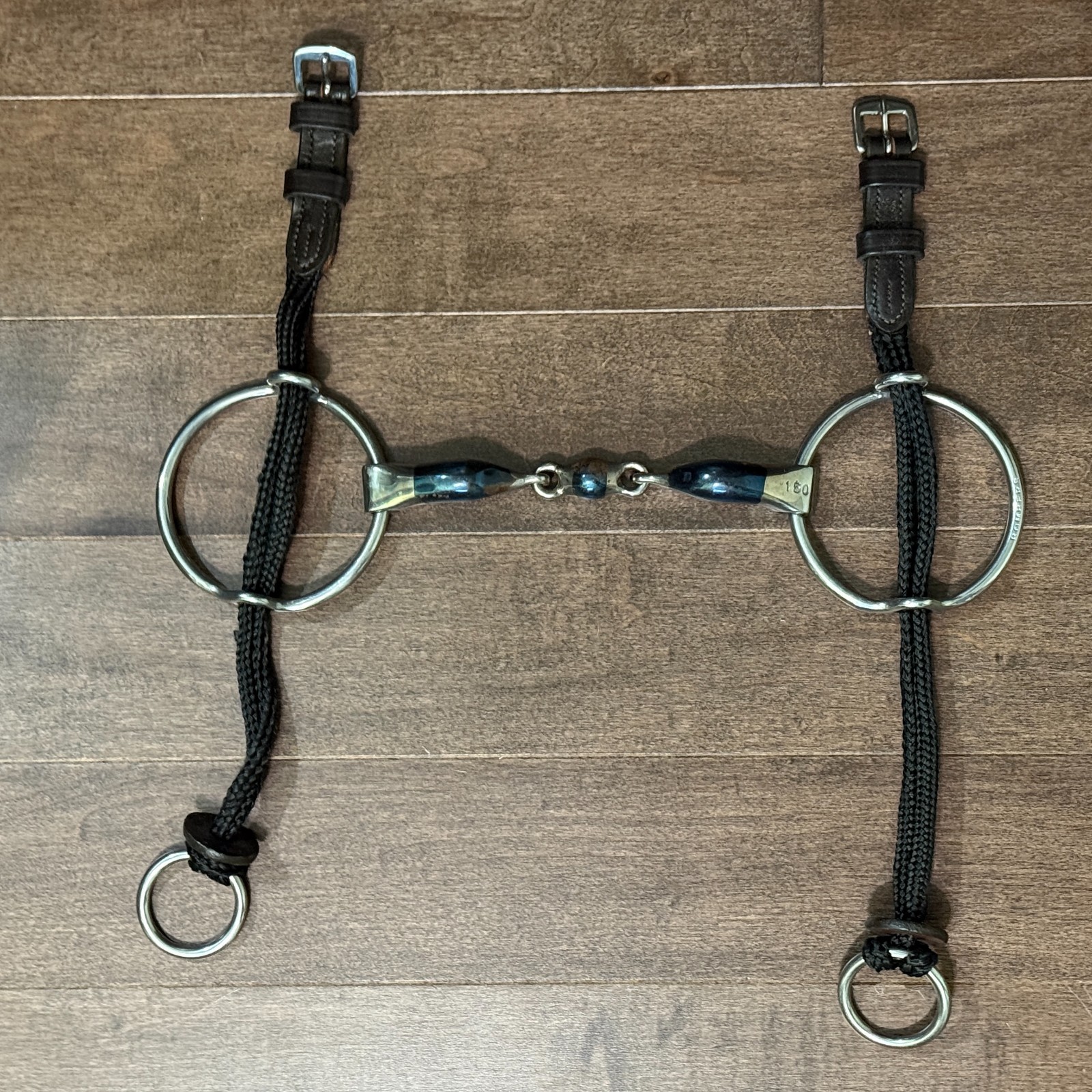 Used Bombers Bit Sweet Iron Double Jointed Gag for Horses Size 150
