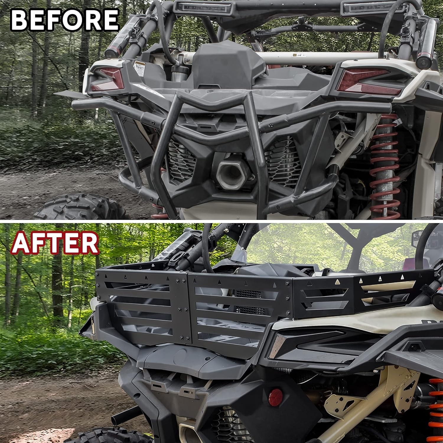 Rear Cargo Bed Extender Tailgate for Can-Am Maverick X3, Heavy Duty Steel Rea...
