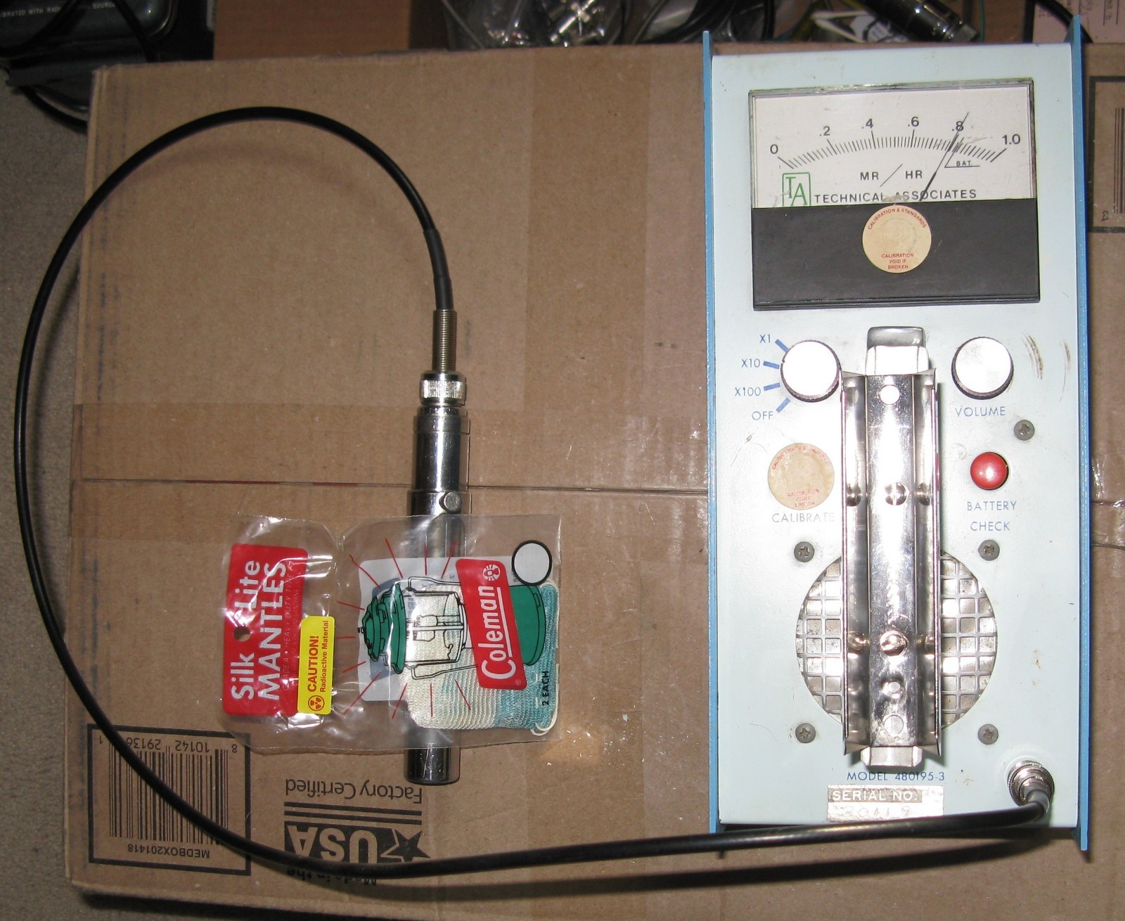 Technical Associates Geiger Counter W/ Hardwall Probe, Refurbished & Working