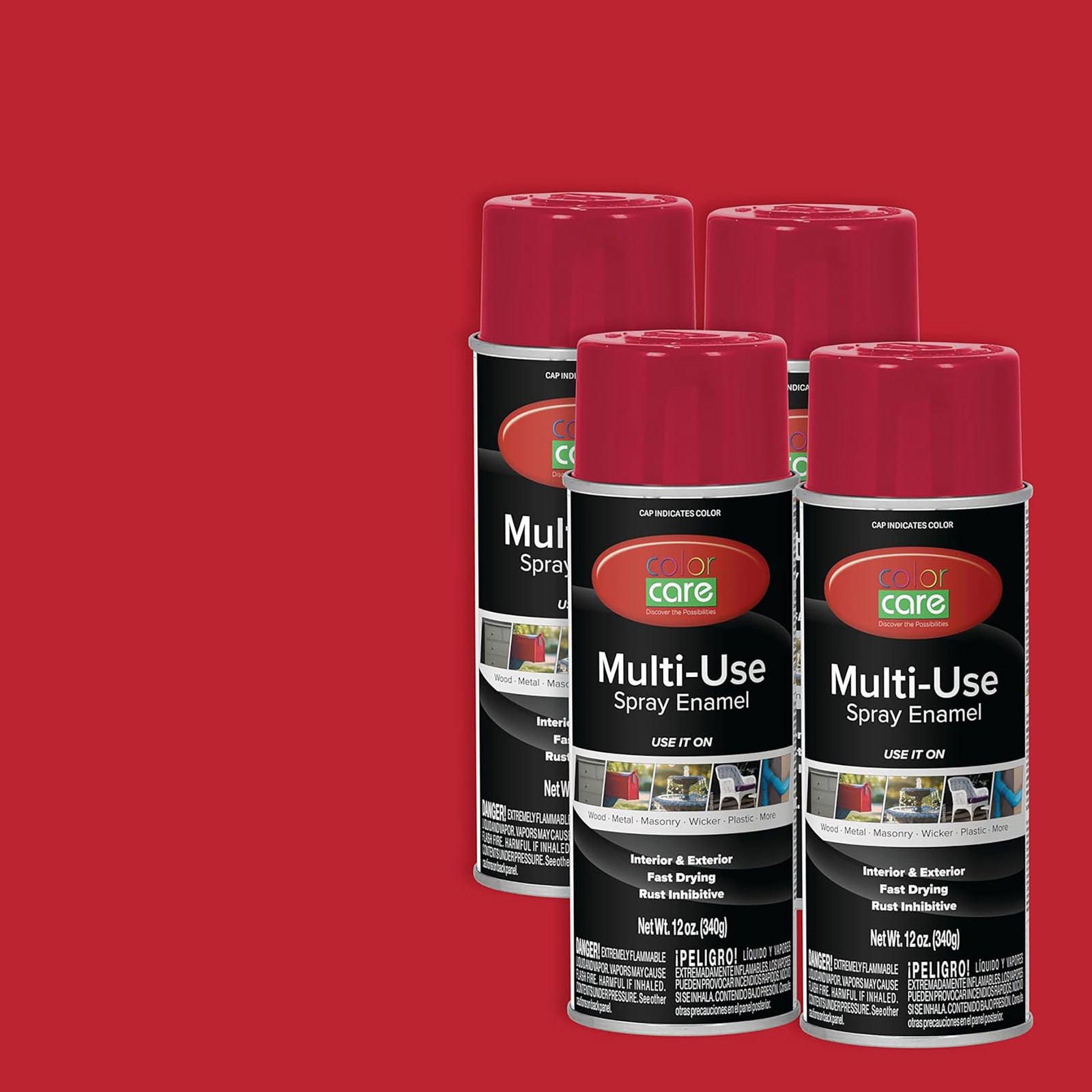 Color Care Spray Paint Ruby Red 12 oz- 4 pack